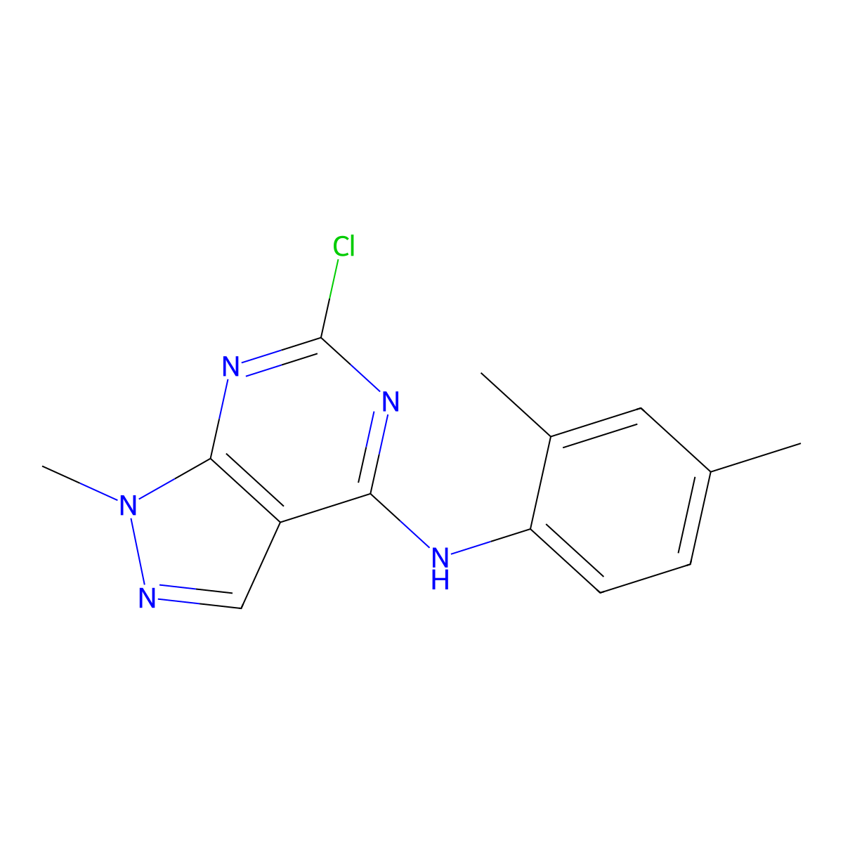 6-Chloro-n-(2,4-dimethylphenyl)-1-methyl-1h-pyrazolo[3,4-d]pyrimidin-4-amine molecular structure, CAS 5413-97-8