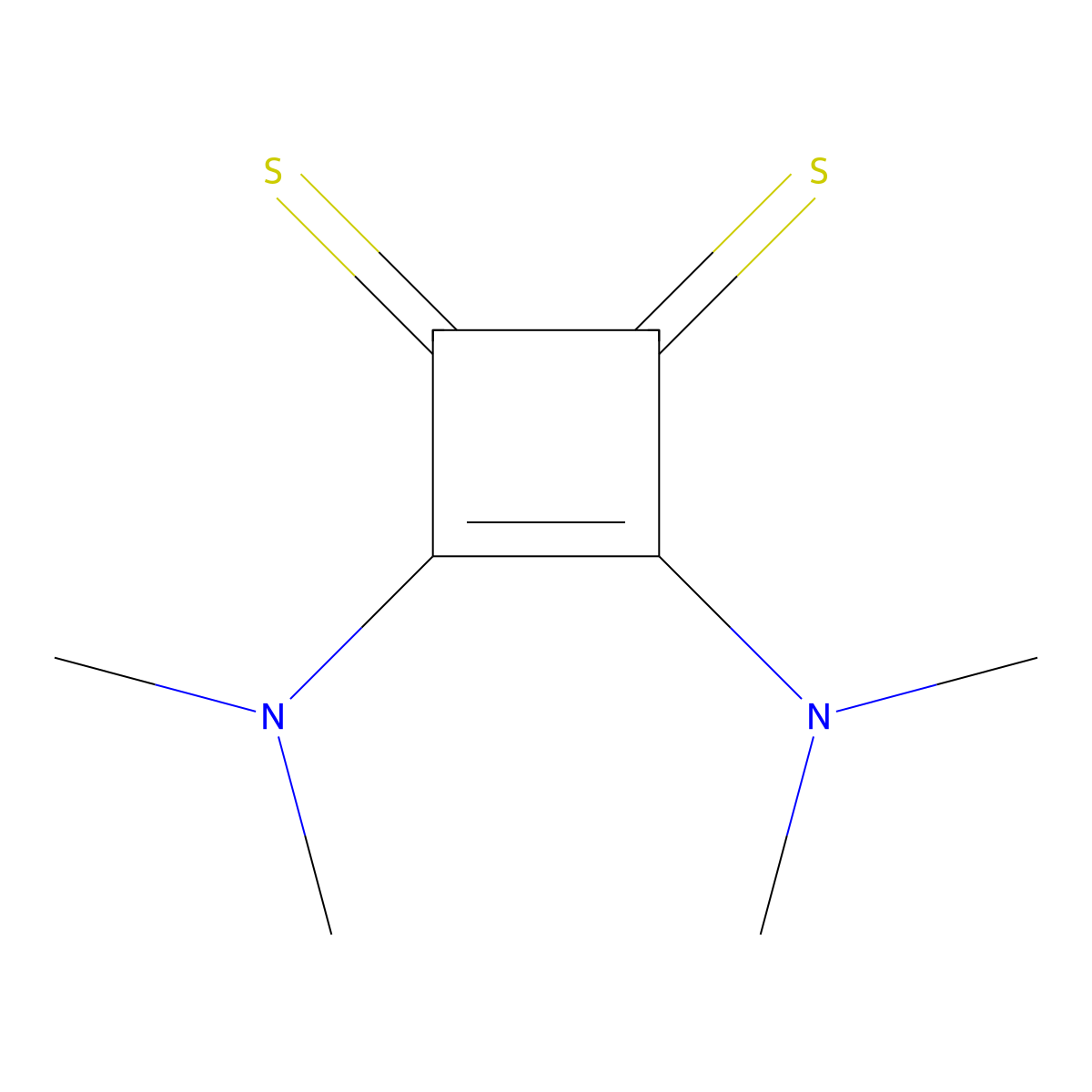 3-Cyclobutene-1,2-dithione, 3,4-bis(dimethylamino)- molecular structure, CAS 54131-92-9