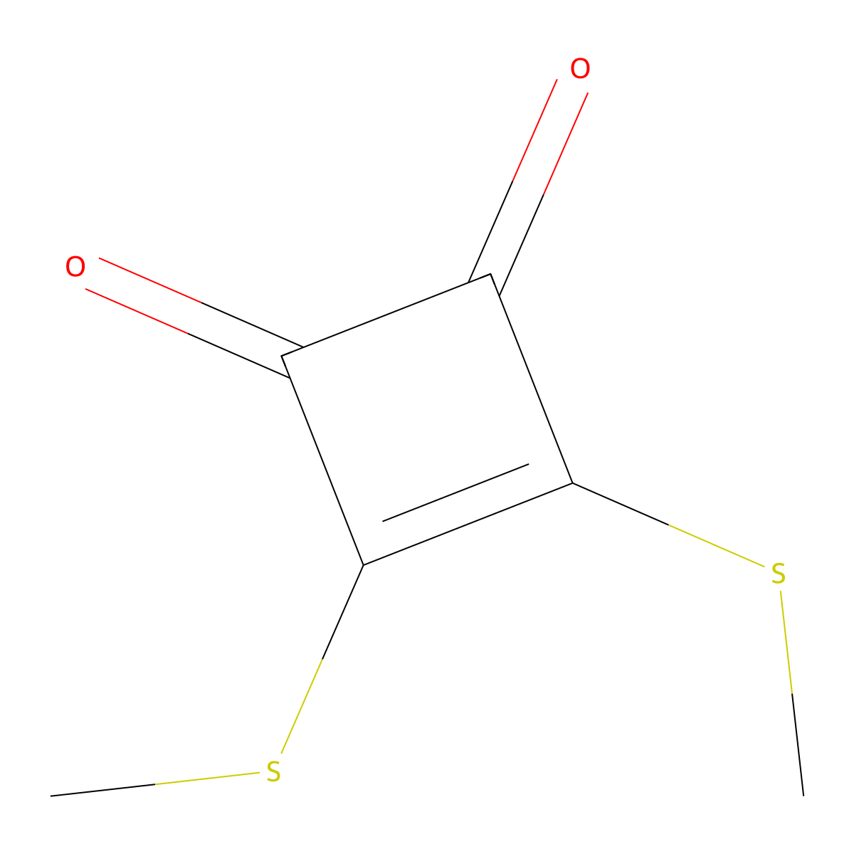 3-Cyclobutene-1,2-dione, 3,4-bis(methylthio)- molecular structure, CAS 54131-97-4