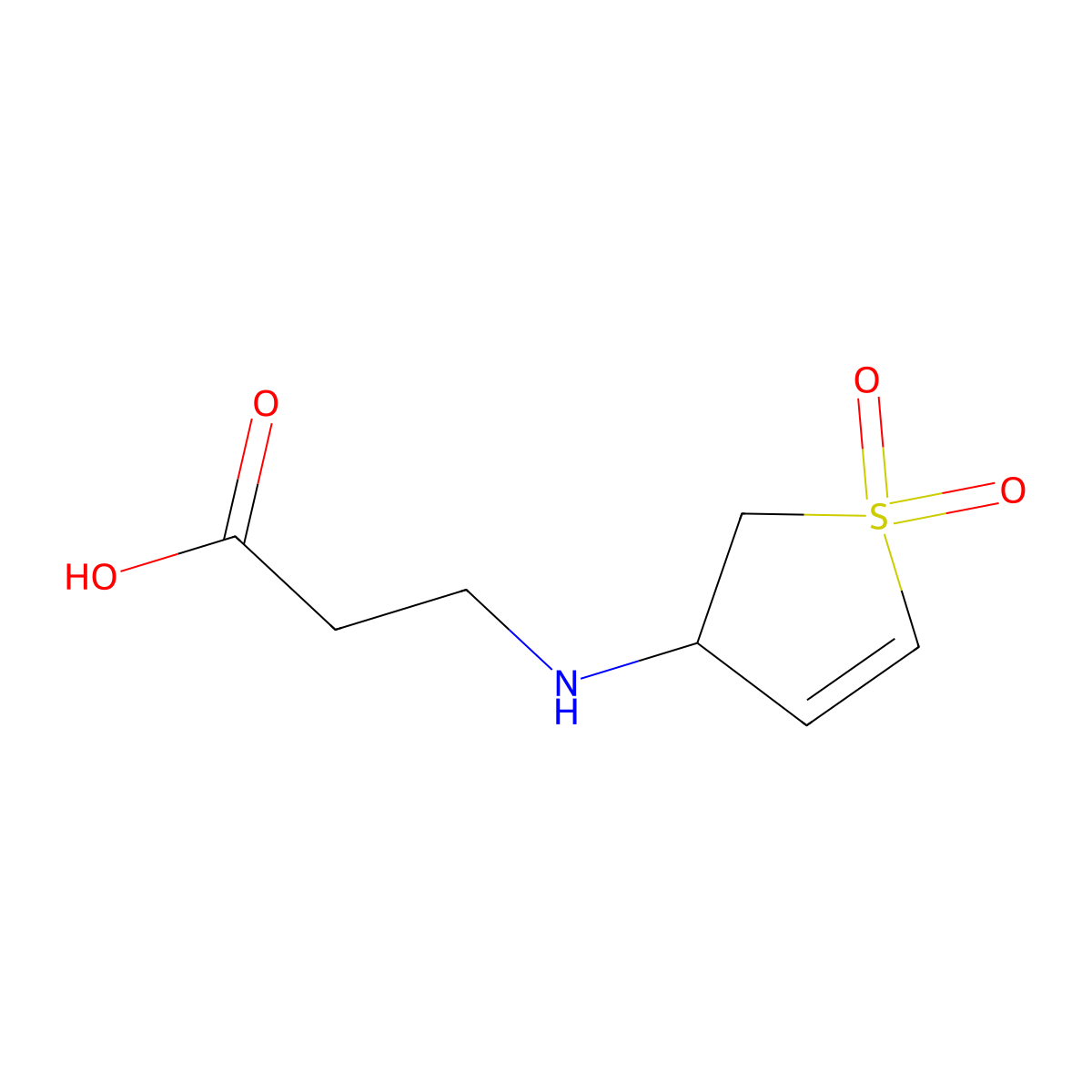 3-(1,1-Dioxo-2,3-dihydro-1H-1lambda*6*-thiophen-3-ylamino)-propionic acid molecular structure, CAS 54132-16-0