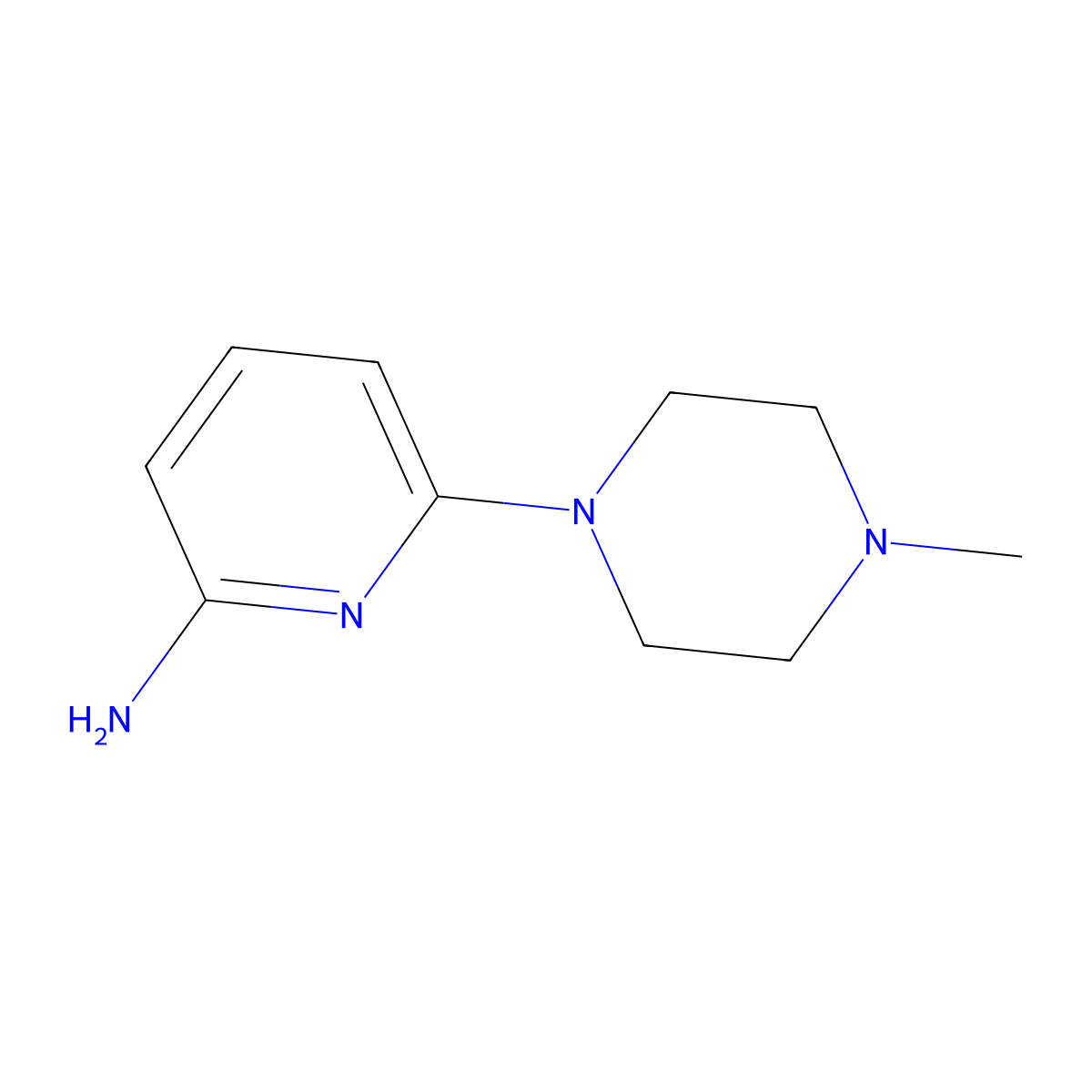 6-(4-Methylpiperazin-1-yl)pyridin-2-amine molecular structure, CAS 54132-20-6