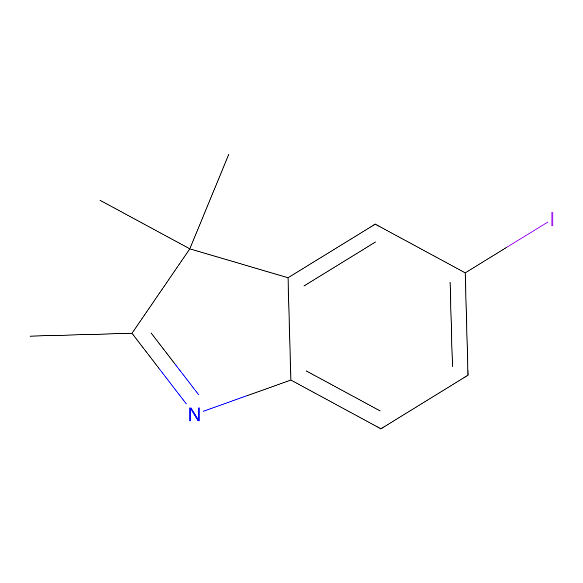 5-Iodo-2,3,3-trimethyl-3h-indole molecular structure, CAS 54136-25-3