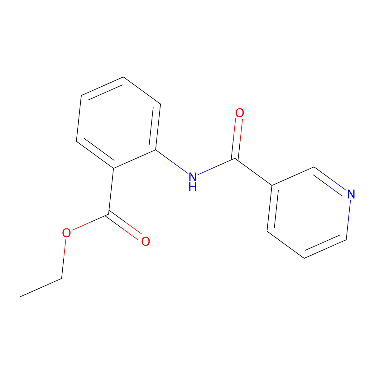 Ethyl 2-((3-pyridinylcarbonyl)amino)benzoate molecular structure, CAS 54136-38-8