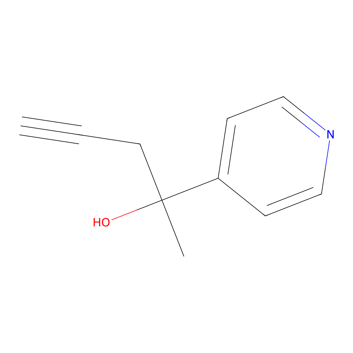 2-(4-Pyridyl)-4-pentyn-2-ol molecular structure, CAS 54136-94-6