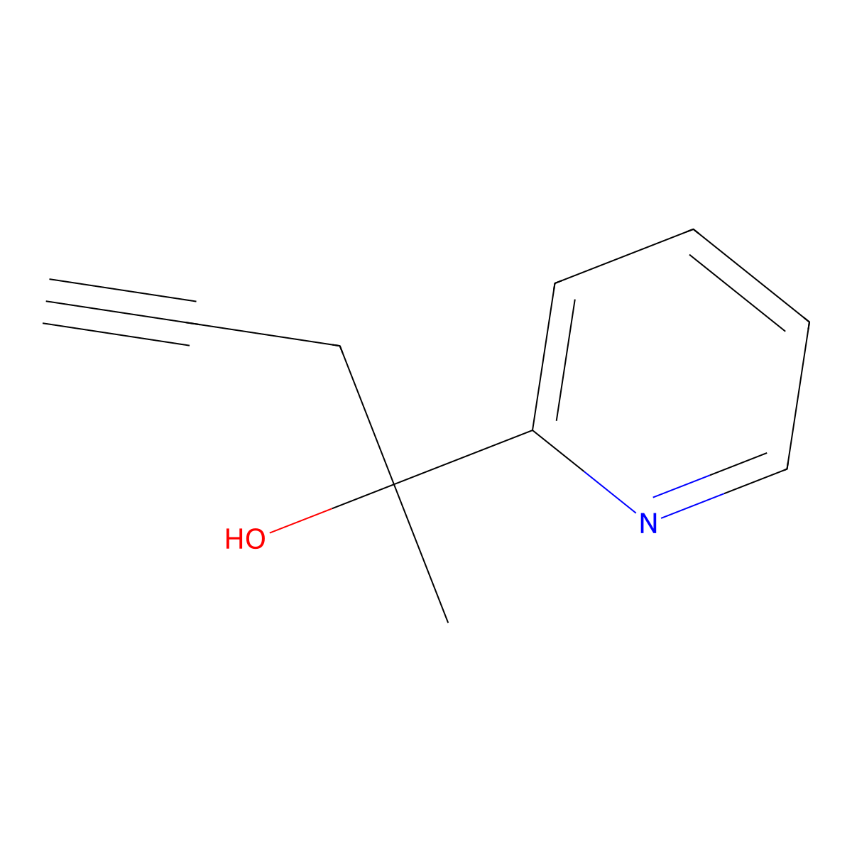 2-(2-Pyridyl)-4-pentyn-2-ol molecular structure, CAS 54136-95-7