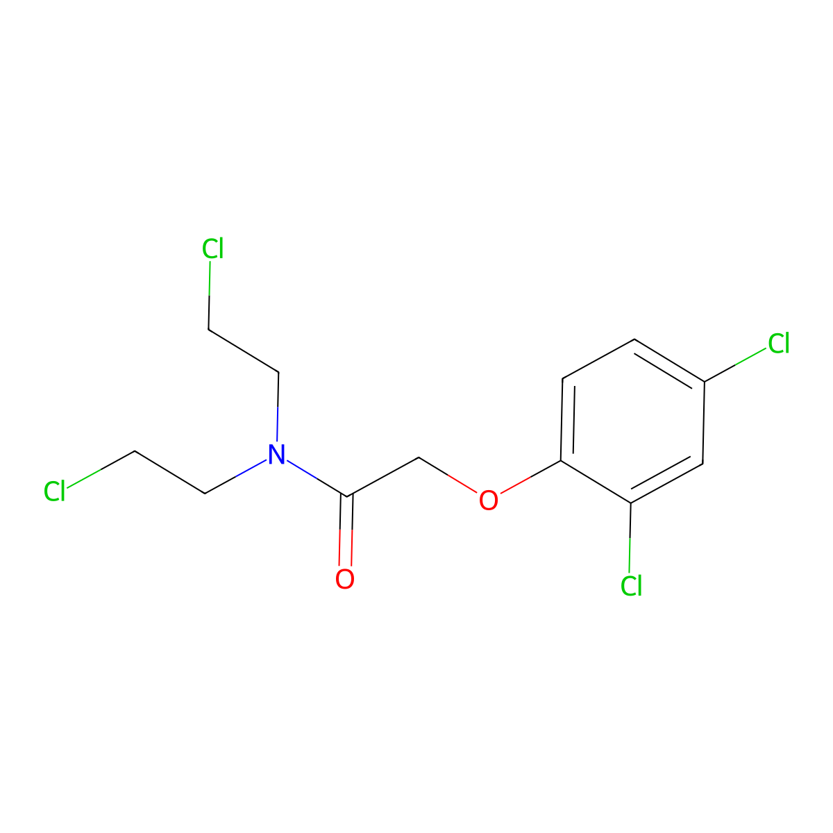 N,N-Bis(2-chloroethyl)-2-(2,4-dichlorophenoxy)acetamide molecular structure, CAS 54139-56-9