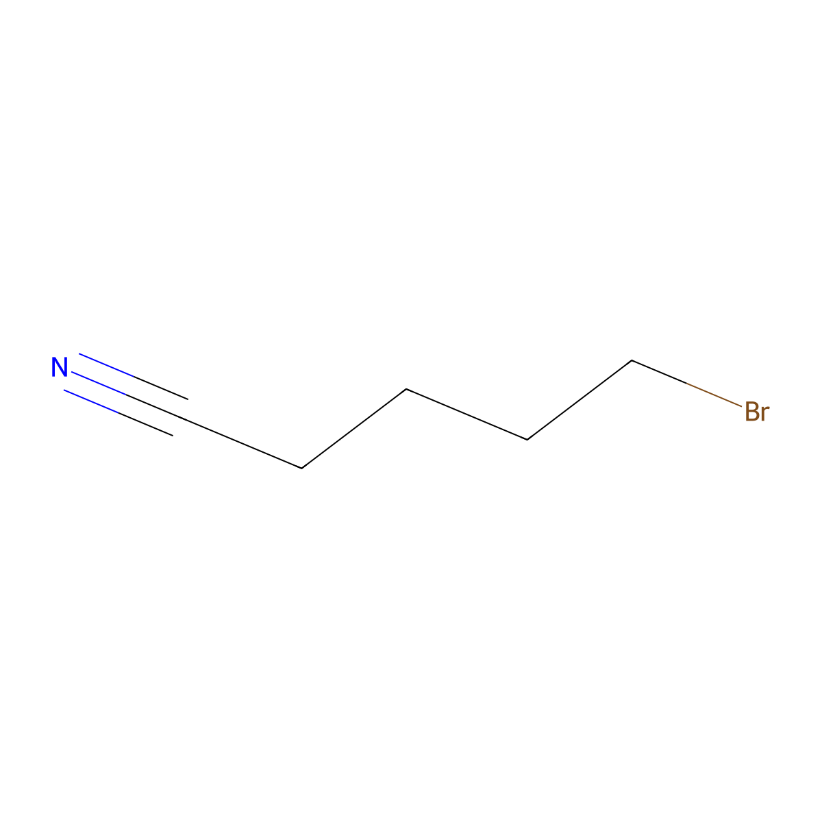 5-Bromopentanenitrile molecular structure, CAS 5414-21-1
