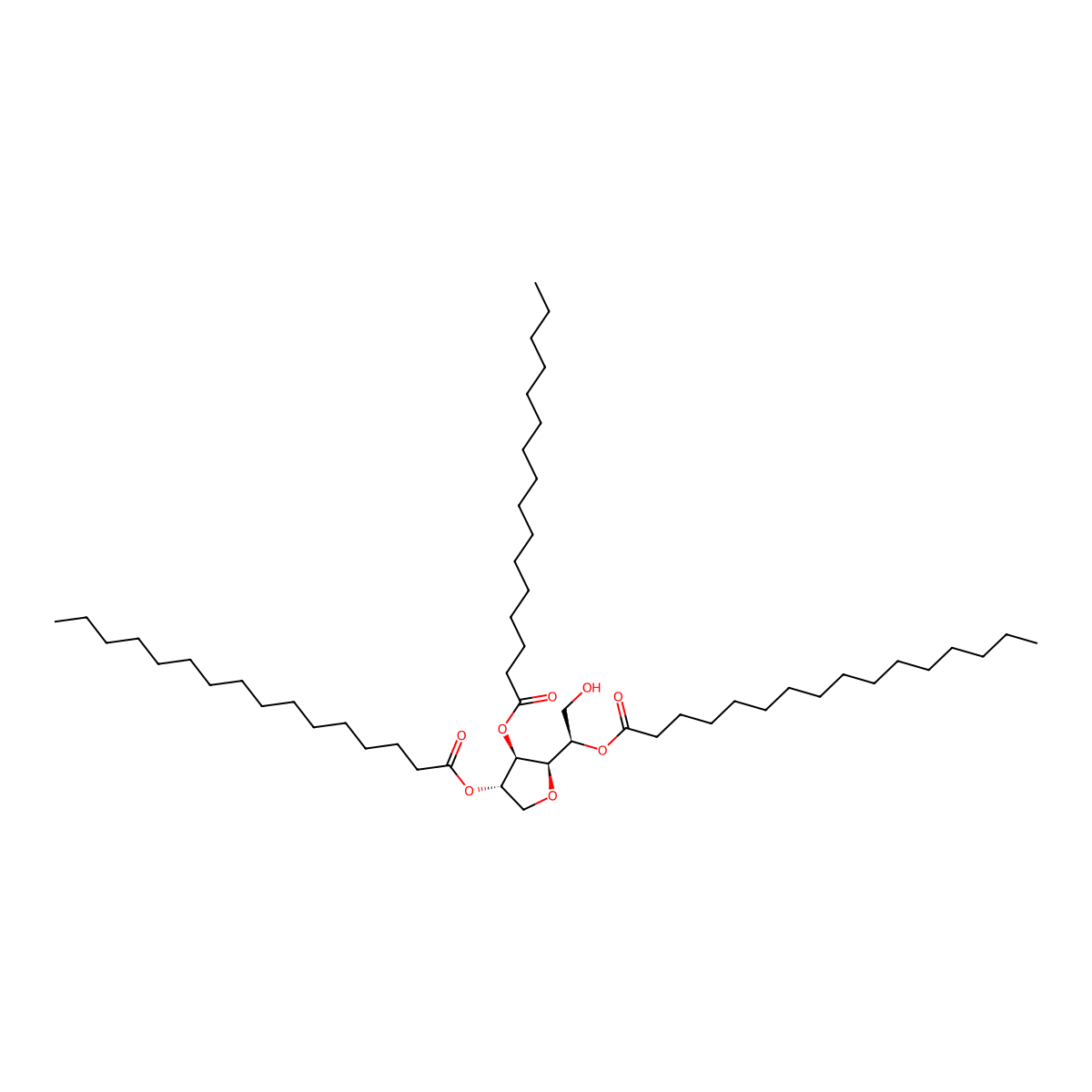 Sorbitan, trihexadecanoate molecular structure, CAS 54140-20-4