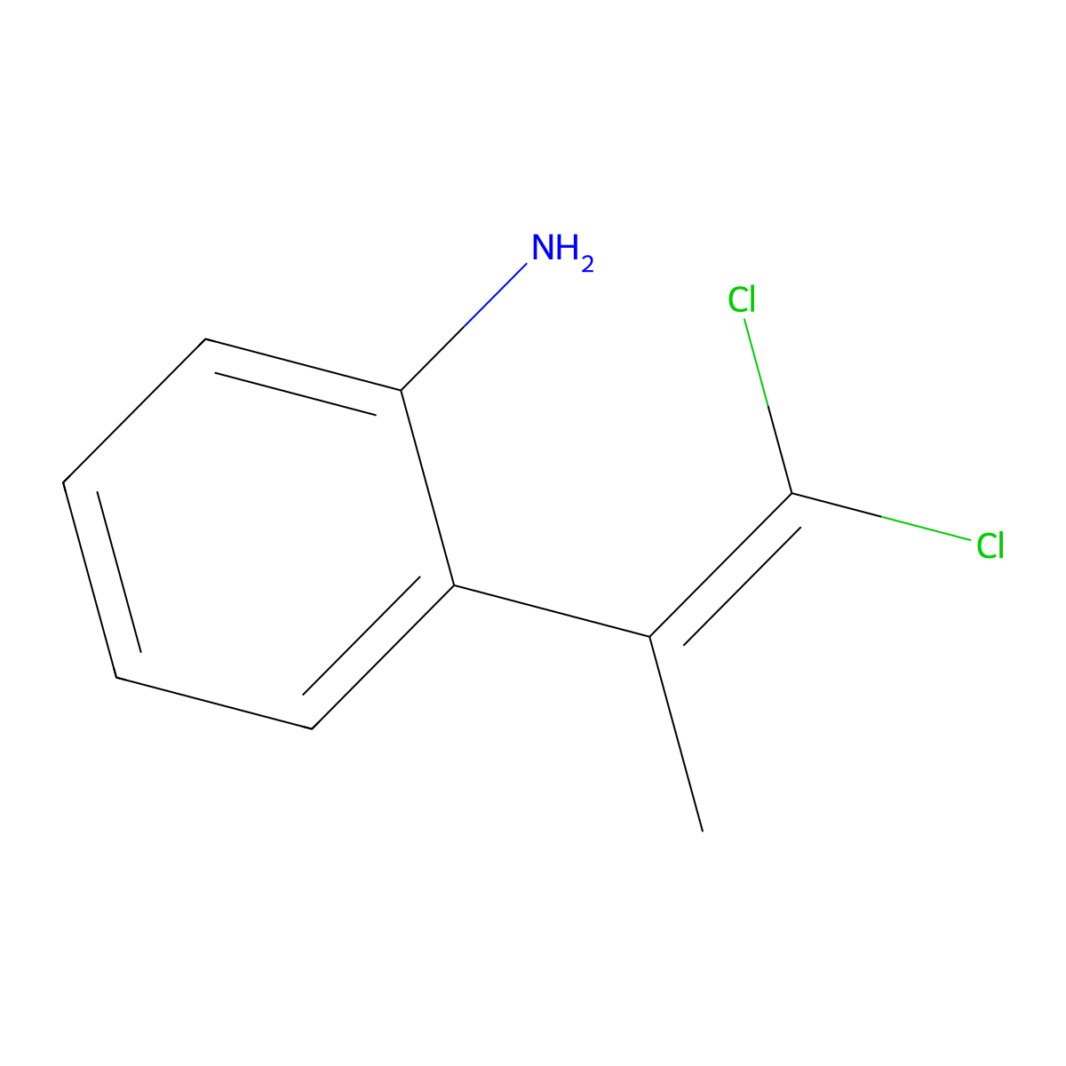 2-(1,1-Dichloroprop-1-en-2-yl)aniline molecular structure, CAS 54143-02-1