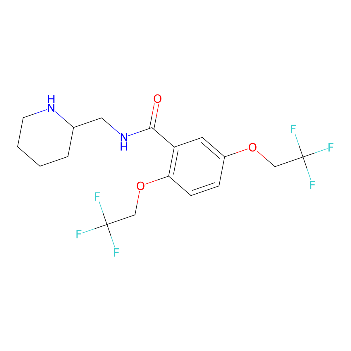 Flecainide molecular structure, CAS 54143-55-4