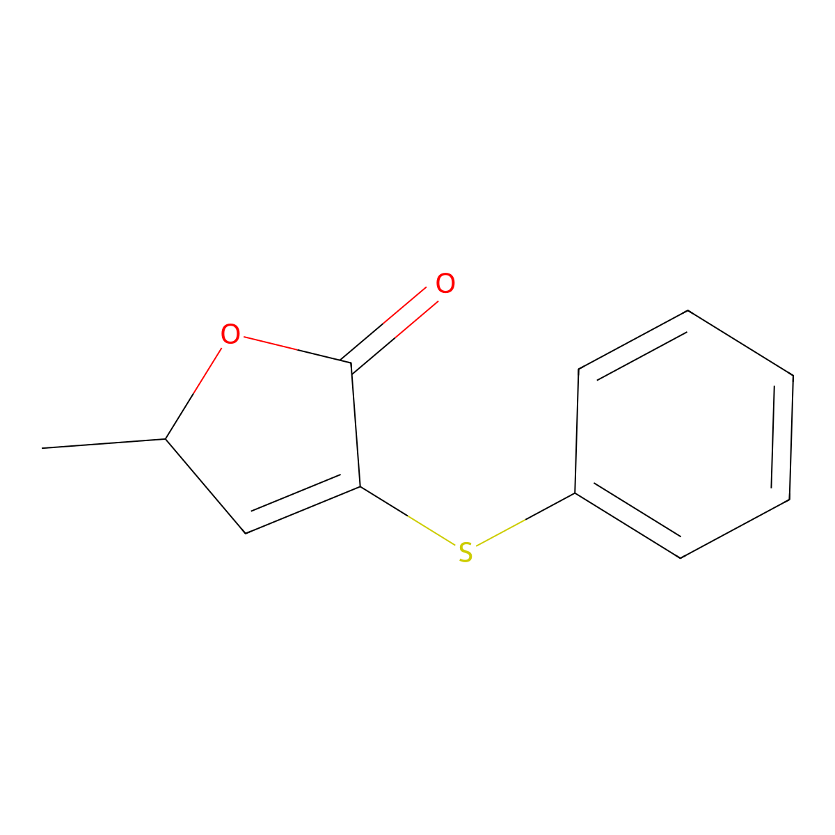 5-Methyl-3-(phenylthio)-2(5H)-furanone molecular structure, CAS 54144-99-9
