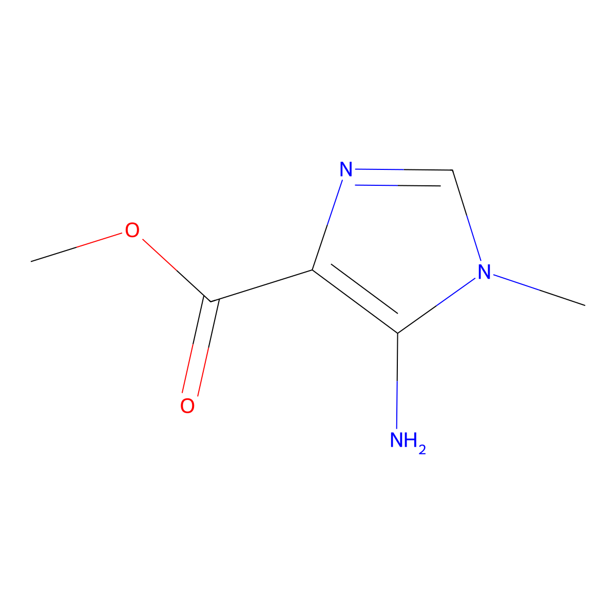 Methyl 5-amino-1-methyl-1h-imidazole-4-carboxylate molecular structure, CAS 54147-03-4