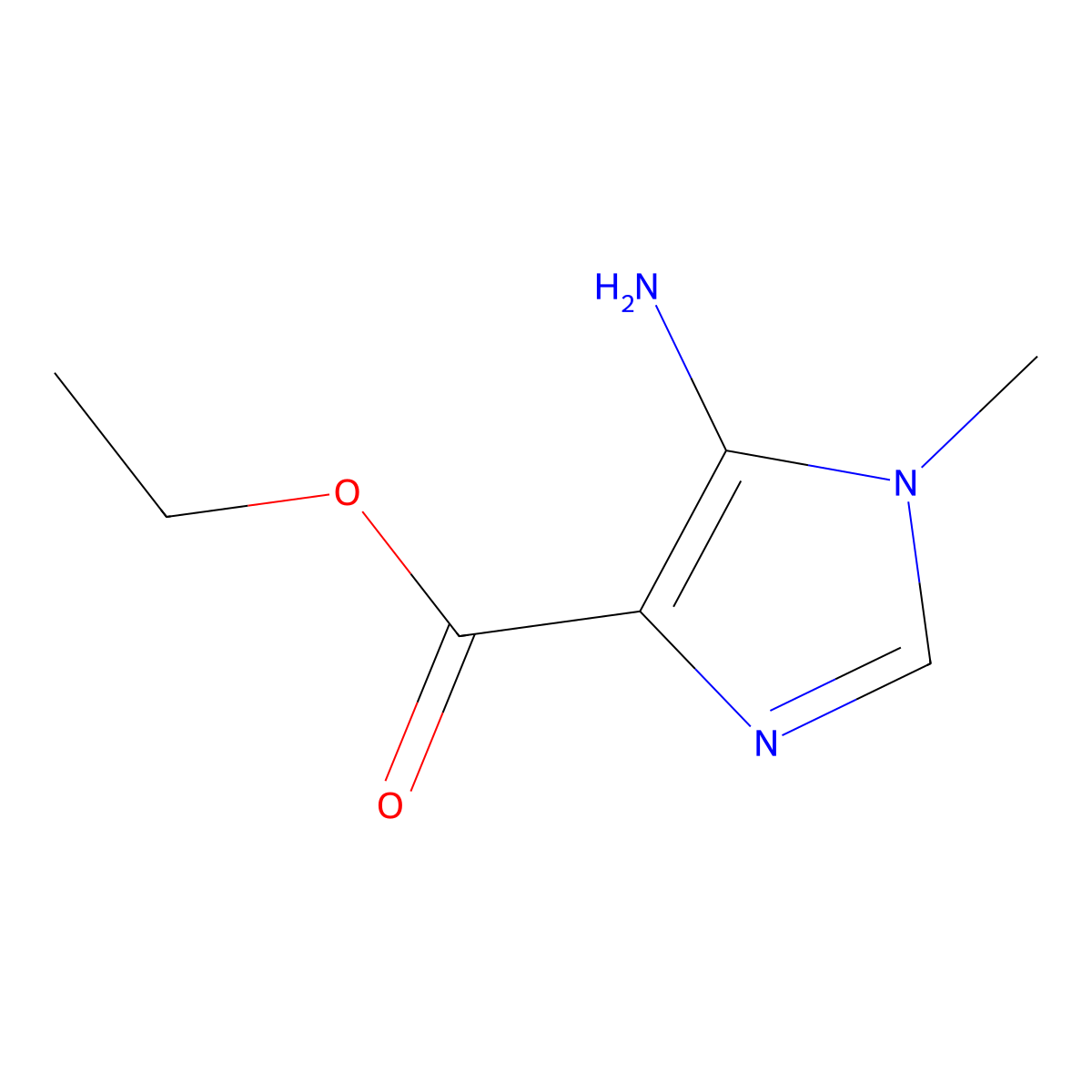 1H-Imidazole-4-carboxylic acid, 5-amino-1-methyl-, ethyl ester molecular structure, CAS 54147-04-5