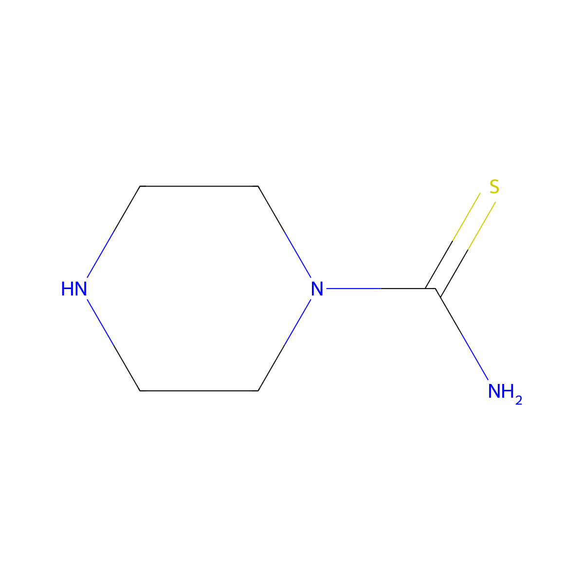 1-Piperazinecarbothioamide molecular structure, CAS 54147-47-6