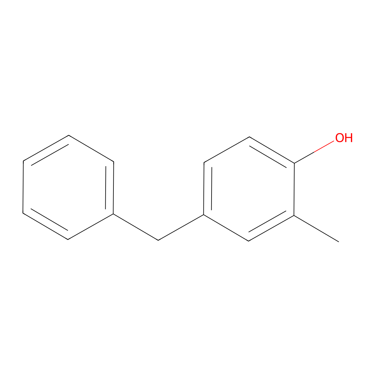 4-Benzyl-2-methylphenol molecular structure, CAS 5415-04-3