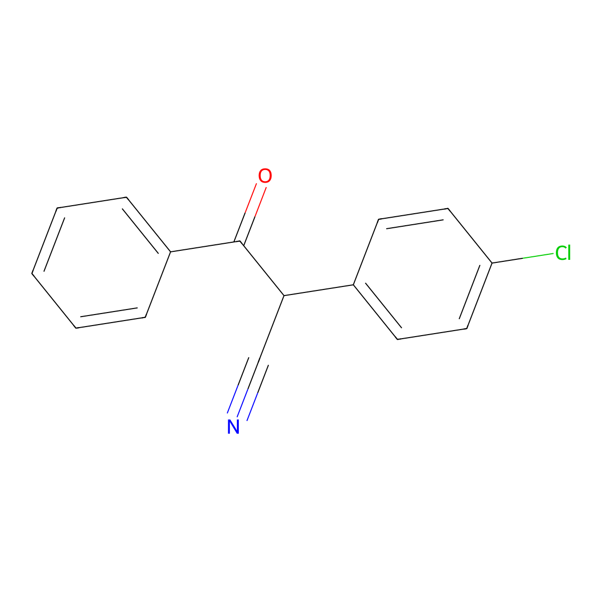 2-(4-Chlorophenyl)-3-oxo-3-phenylpropanenitrile molecular structure, CAS 5415-05-4