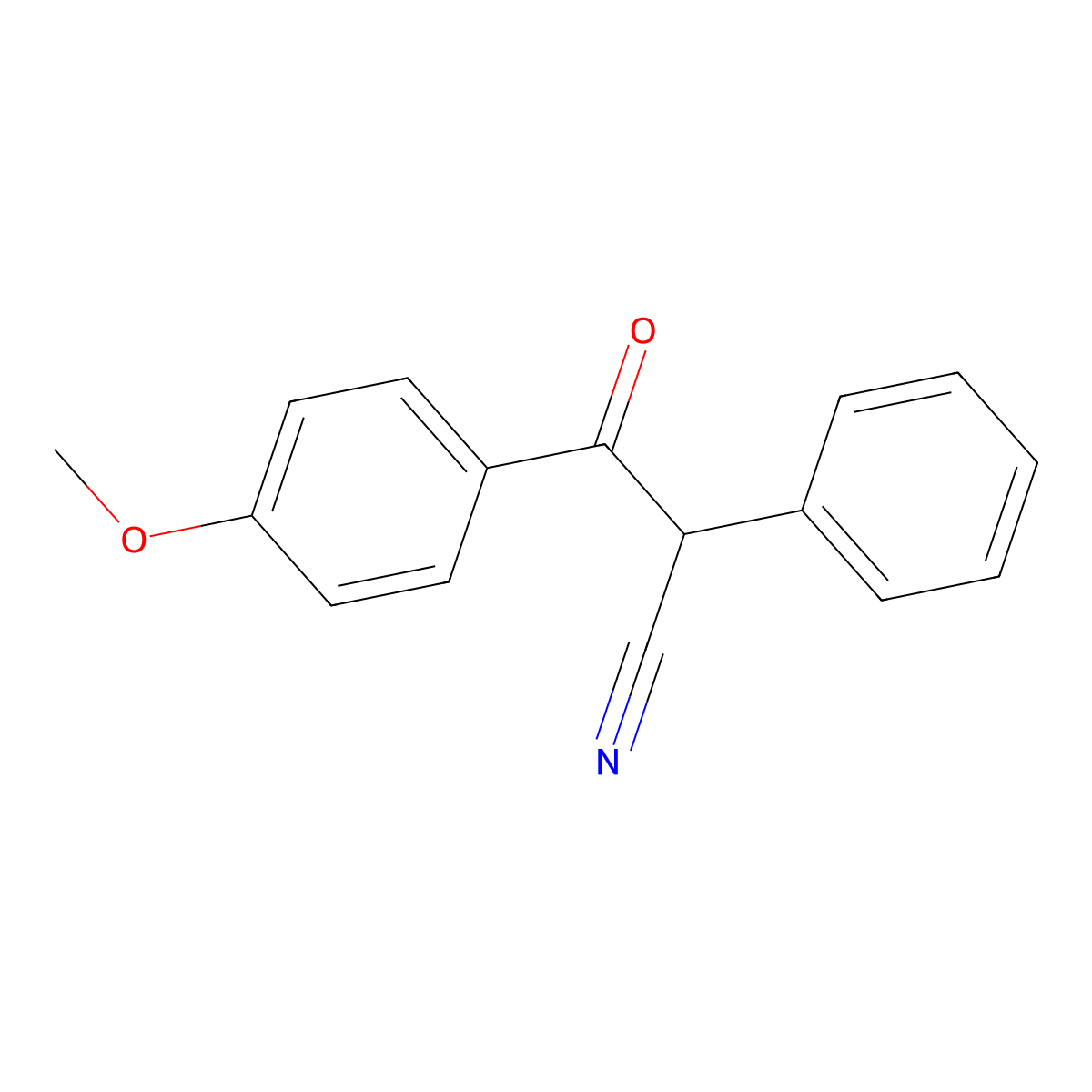 3-(4-Methoxyphenyl)-3-oxo-2-phenylpropanenitrile molecular structure, CAS 5415-11-2
