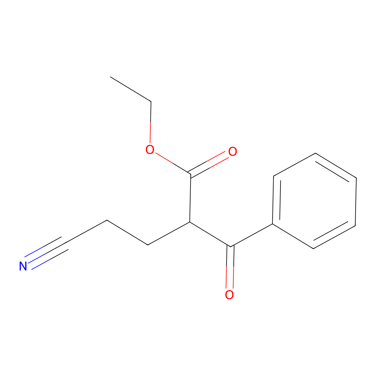 Ethyl 2-benzoyl-4-cyanobutanoate molecular structure, CAS 5415-48-5