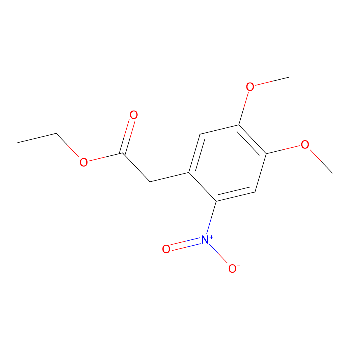 Ethyl 2-(4,5-dimethoxy-2-nitrophenyl)acetate molecular structure, CAS 5415-53-2