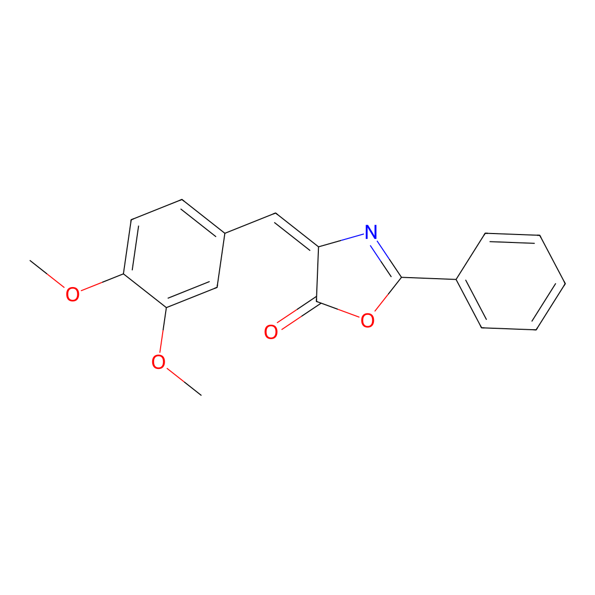 4-[(3,4-Dimethoxyphenyl)methylidene]-2-phenyl-1,3-oxazol-5-one molecular structure, CAS 5415-56-5