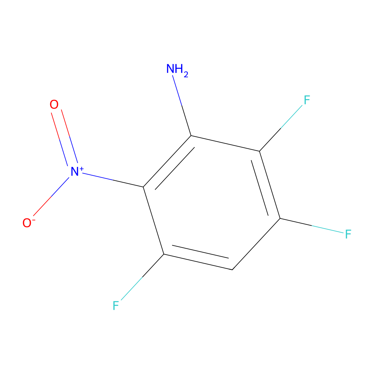 2,3,5-Trifluoro-6-nitroaniline molecular structure, CAS 5415-62-3