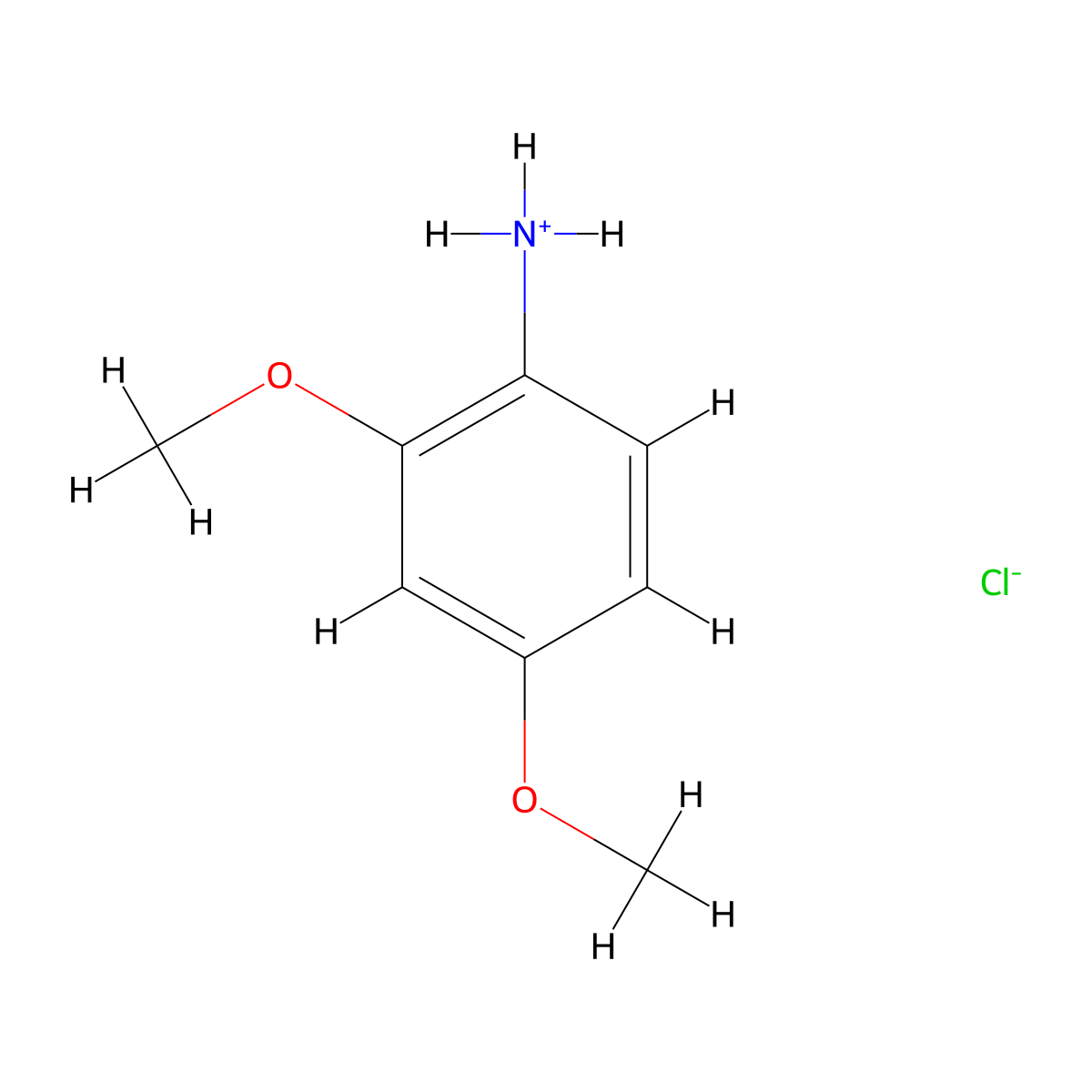 (2,4-Dimethoxyphenyl)azanium;chloride molecular structure, CAS 54150-69-5