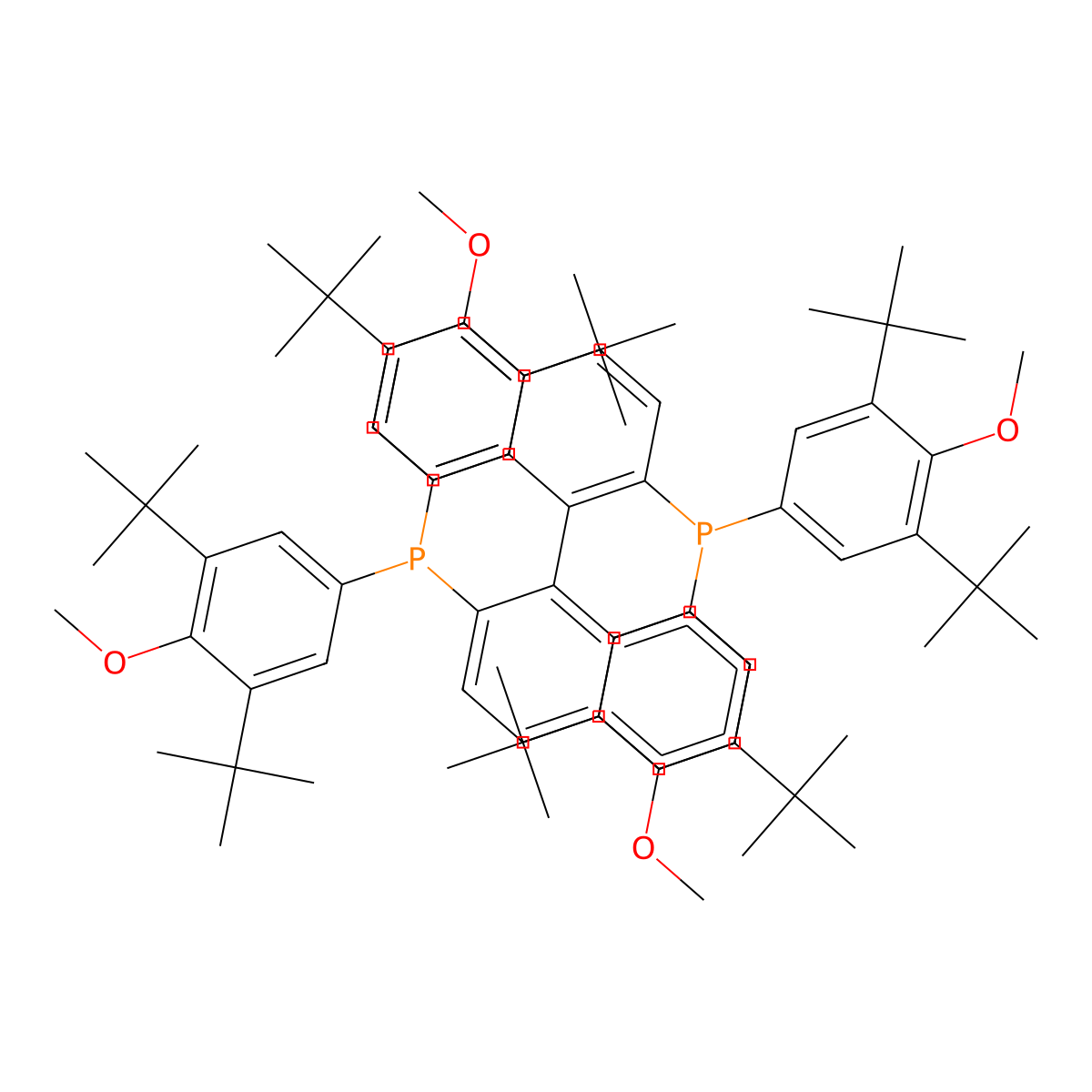 (S)-2,2'-Bis(bis(3,5-di-tert-butyl-4-methoxyphenyl)phosphino)-1,1'-binaphthalene molecular structure, CAS 541502-07-2