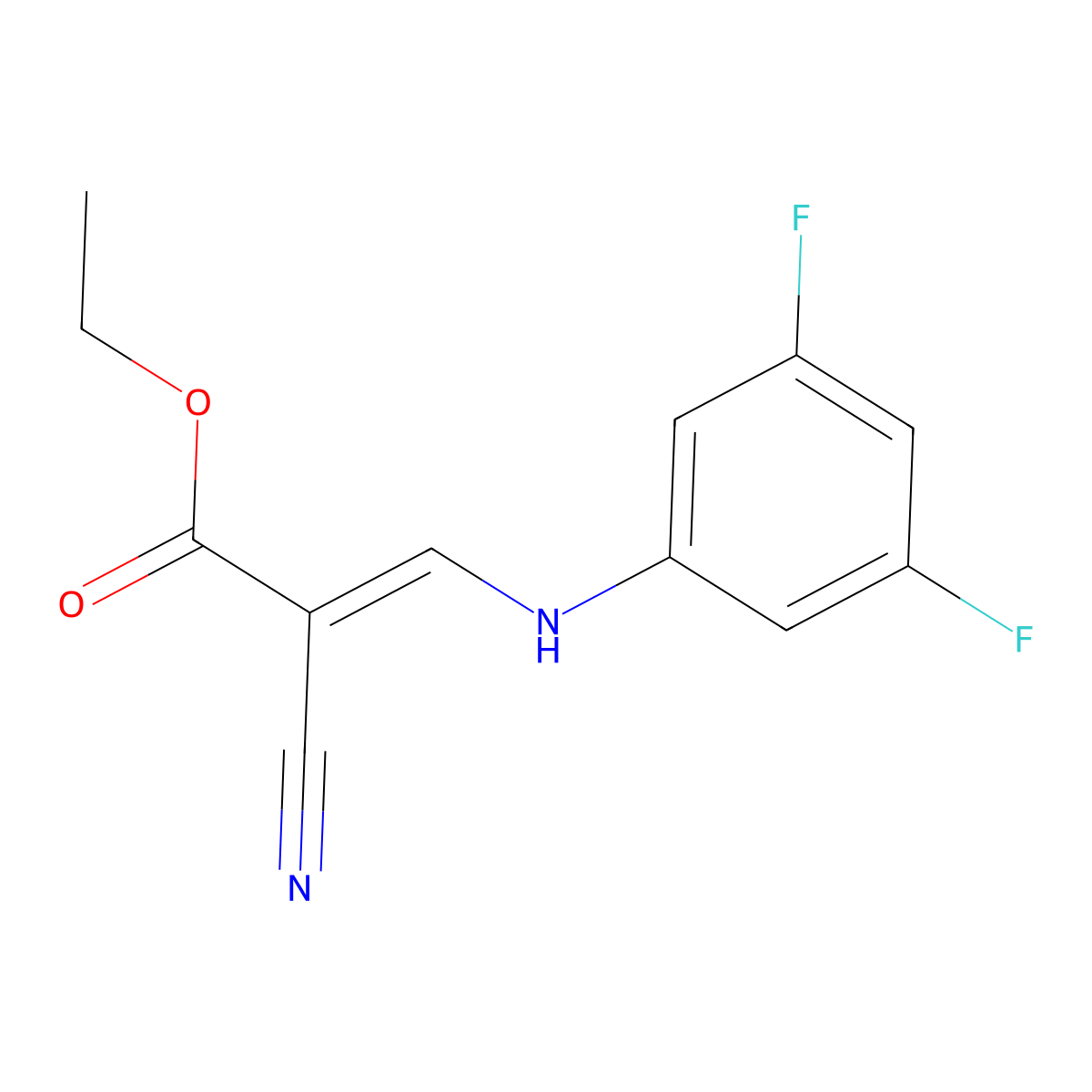 (E)-ethyl 2-cyano-3-(3,5-difluorophenylamino)acrylate molecular structure, CAS 541505-10-6