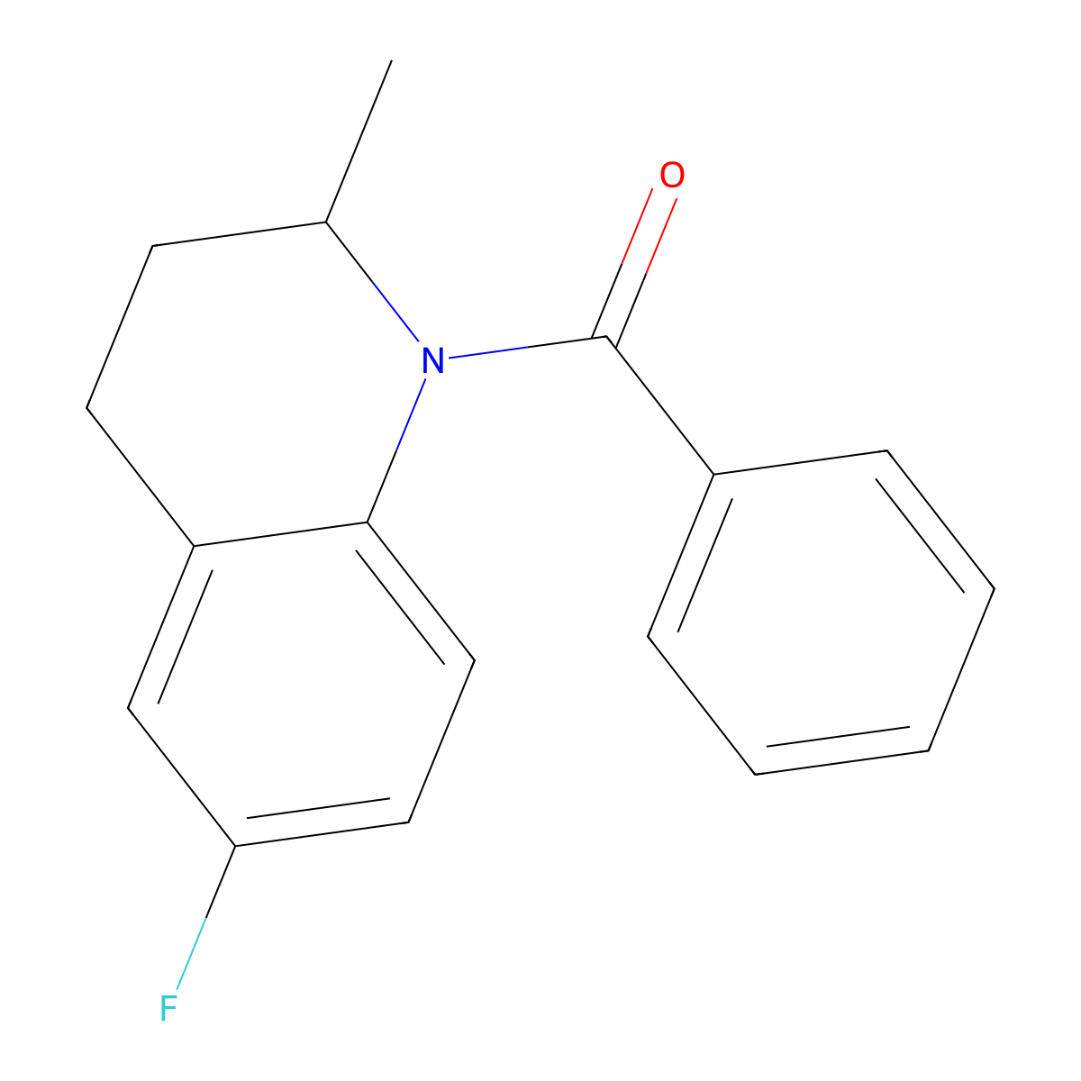 (6-fluoro-2-methyl-3,4-dihydro-2H-quinolin-1-yl)-phenylmethanone molecular structure, CAS 541514-43-6