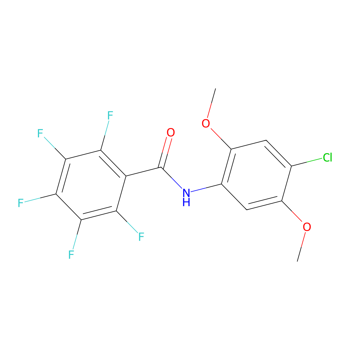 N-(4-chloro-2,5-dimethoxyphenyl)-2,3,4,5,6-pentafluorobenzamide molecular structure, CAS 541515-06-4