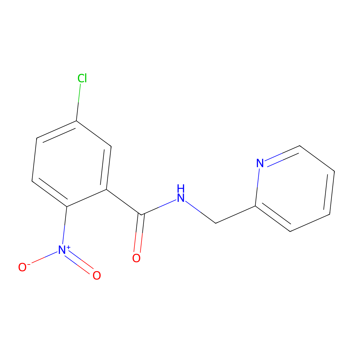 5-chloro-2-nitro-N-(pyridin-2-ylmethyl)benzamide molecular structure, CAS 541515-64-4