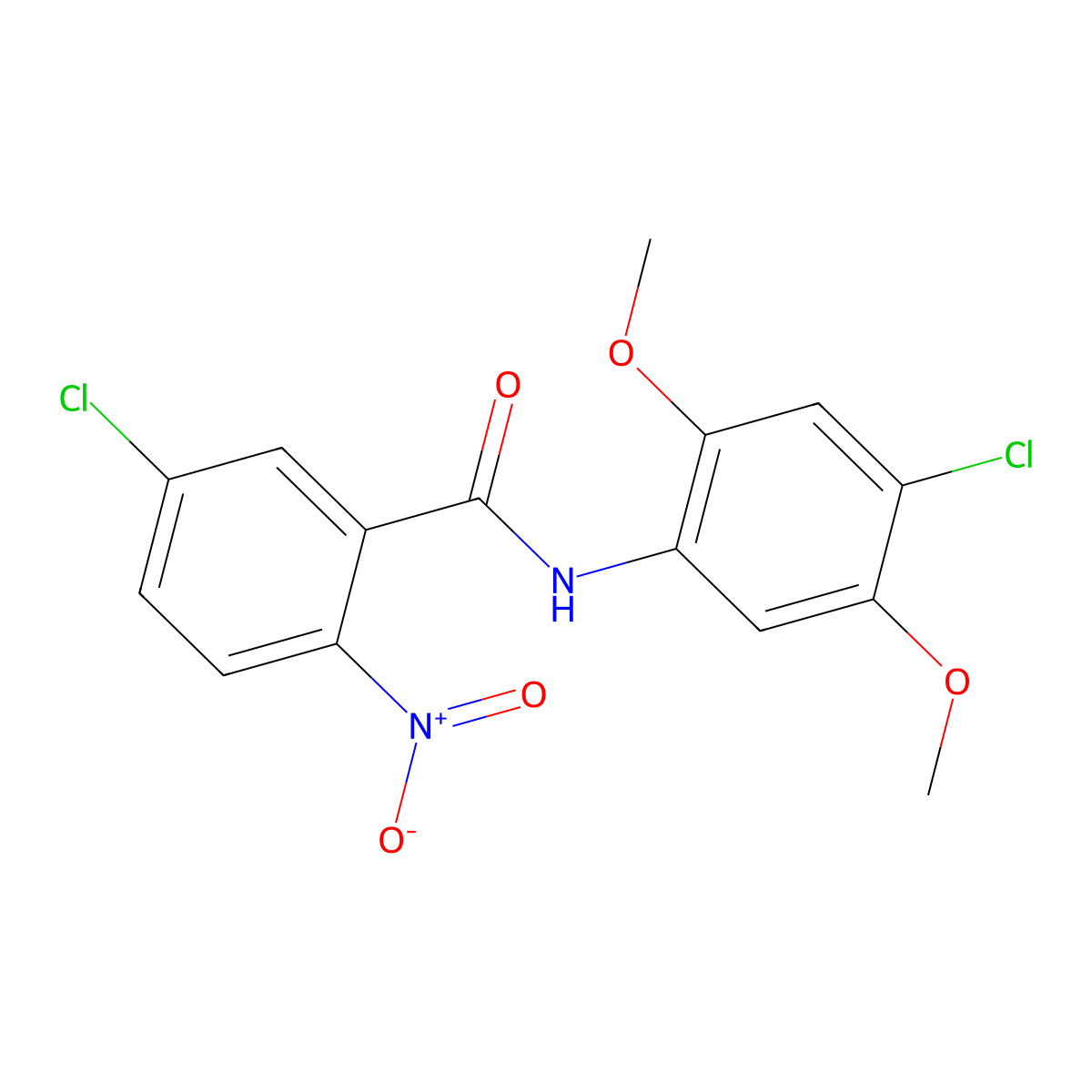 5-chloro-N-(4-chloro-2,5-dimethoxyphenyl)-2-nitrobenzamide molecular structure, CAS 541517-31-1