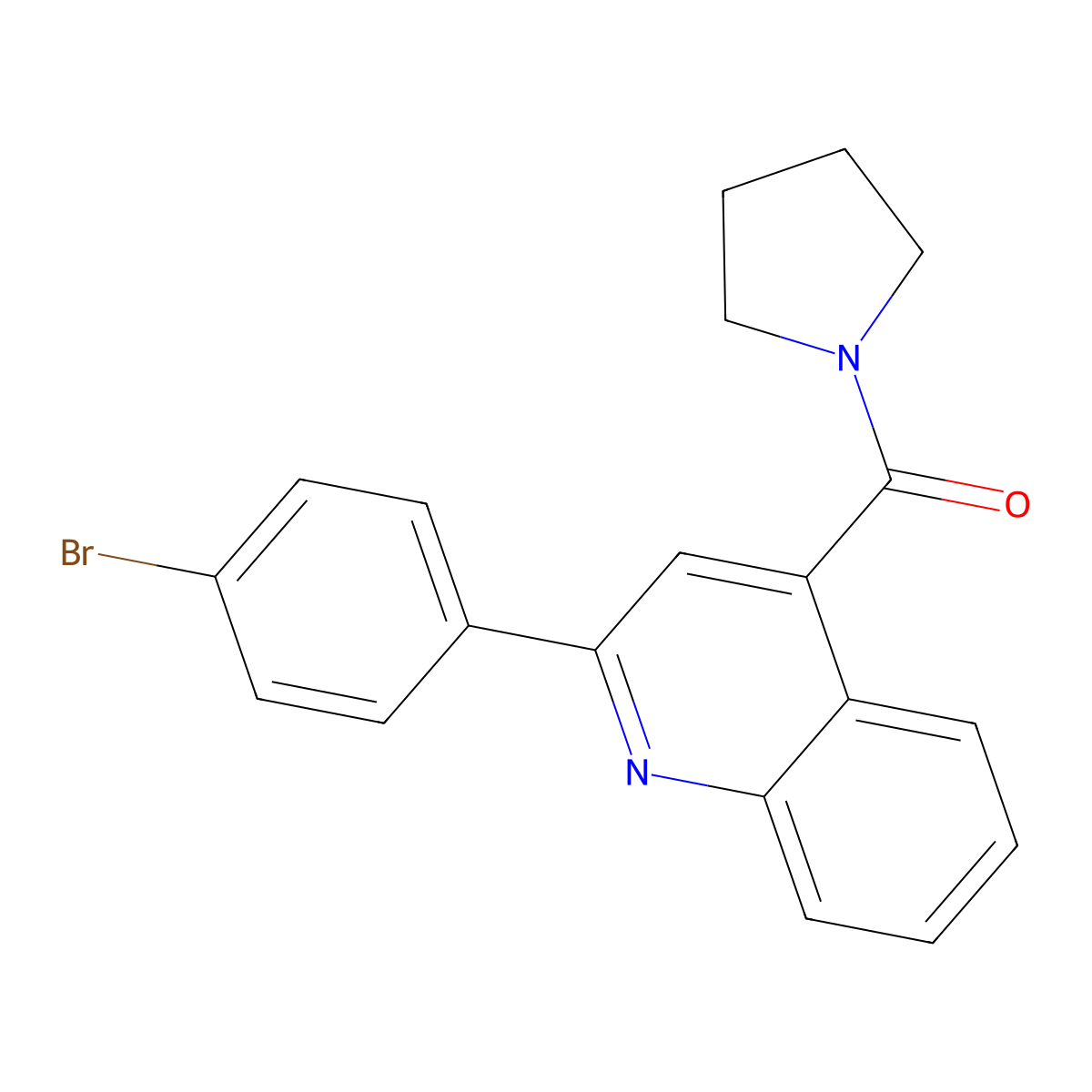 [2-(4-Bromophenyl)quinolin-4-yl]-pyrrolidin-1-ylmethanone molecular structure, CAS 541517-74-2