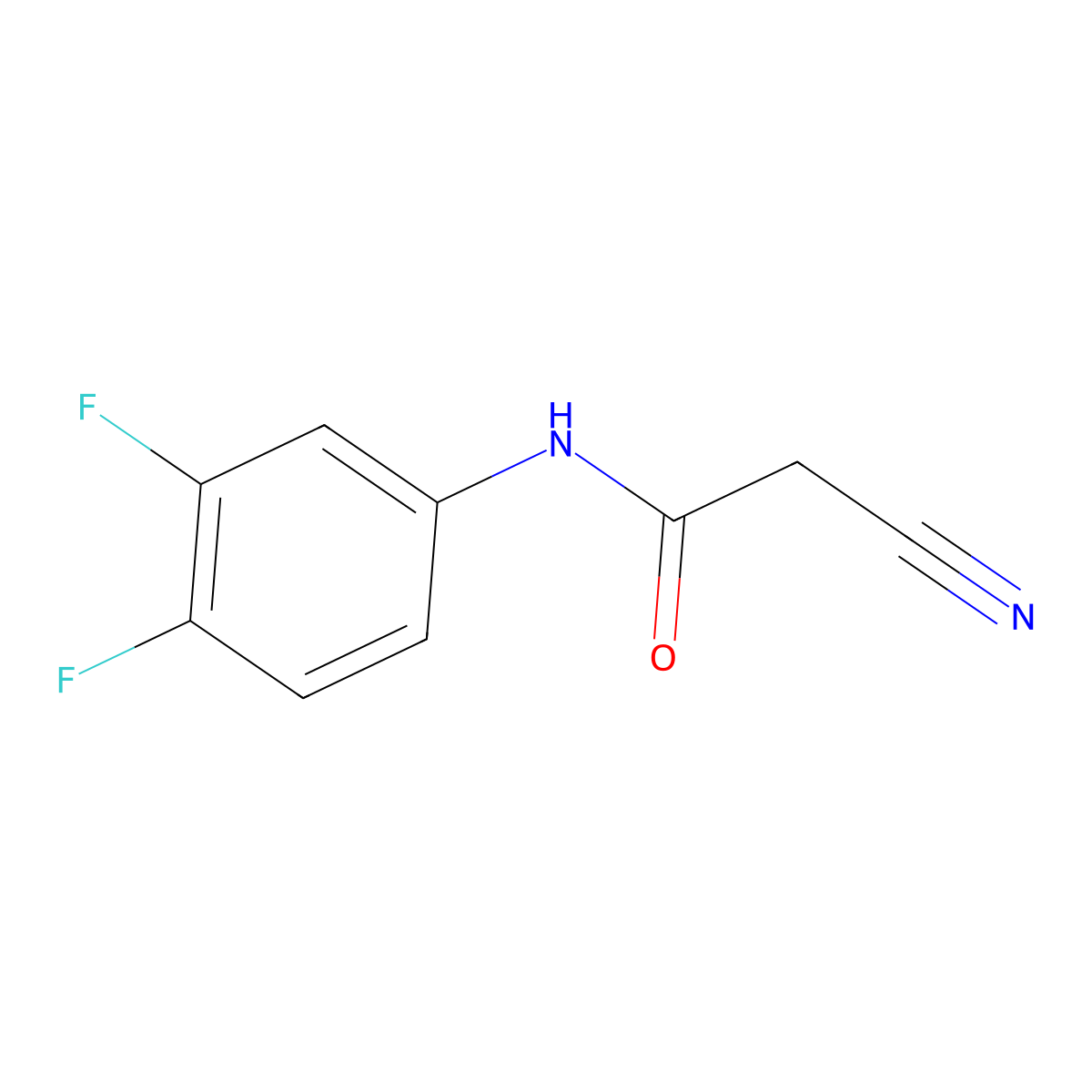 2-cyano-N-(3,4-difluorophenyl)acetamide molecular structure, CAS 541519-41-9