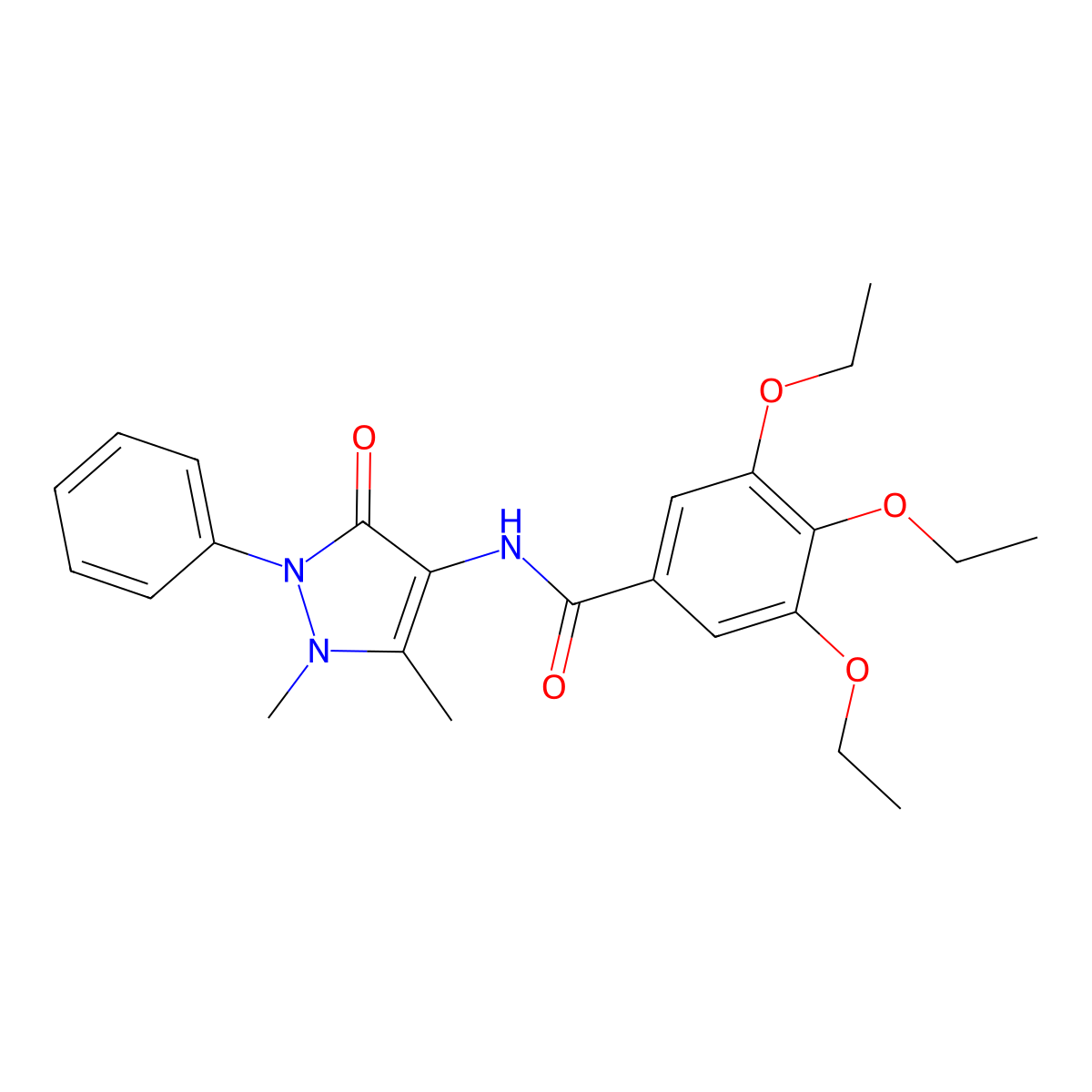 N-(1,5-dimethyl-3-oxo-2-phenyl-2,3-dihydro-1H-pyrazol-4-yl)-3,4,5-triethoxybenzamide molecular structure, CAS 541521-44-2
