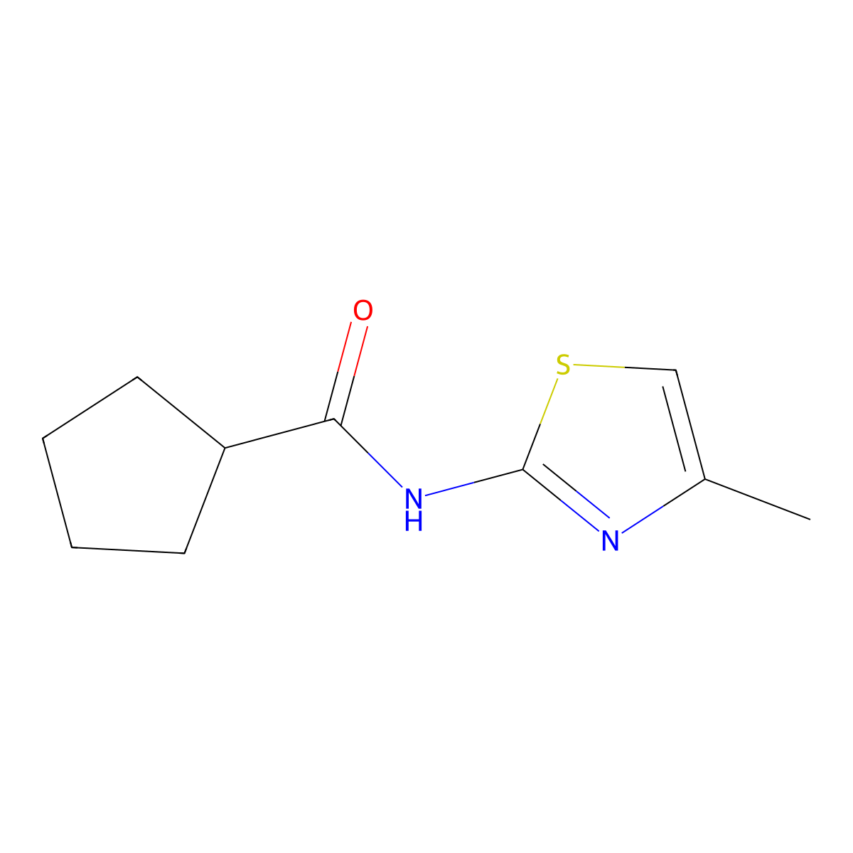 N-(4-methyl-1,3-thiazol-2-yl)cyclopentanecarboxamide molecular structure, CAS 541521-61-3