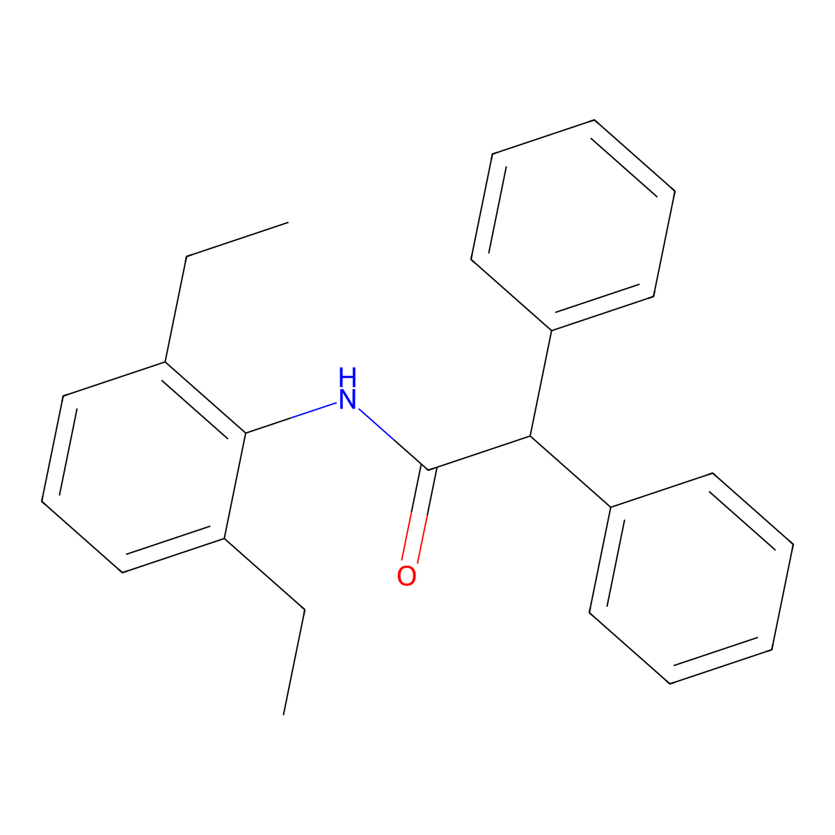 N-(2,6-diethylphenyl)-2,2-diphenylacetamide molecular structure, CAS 541522-42-3