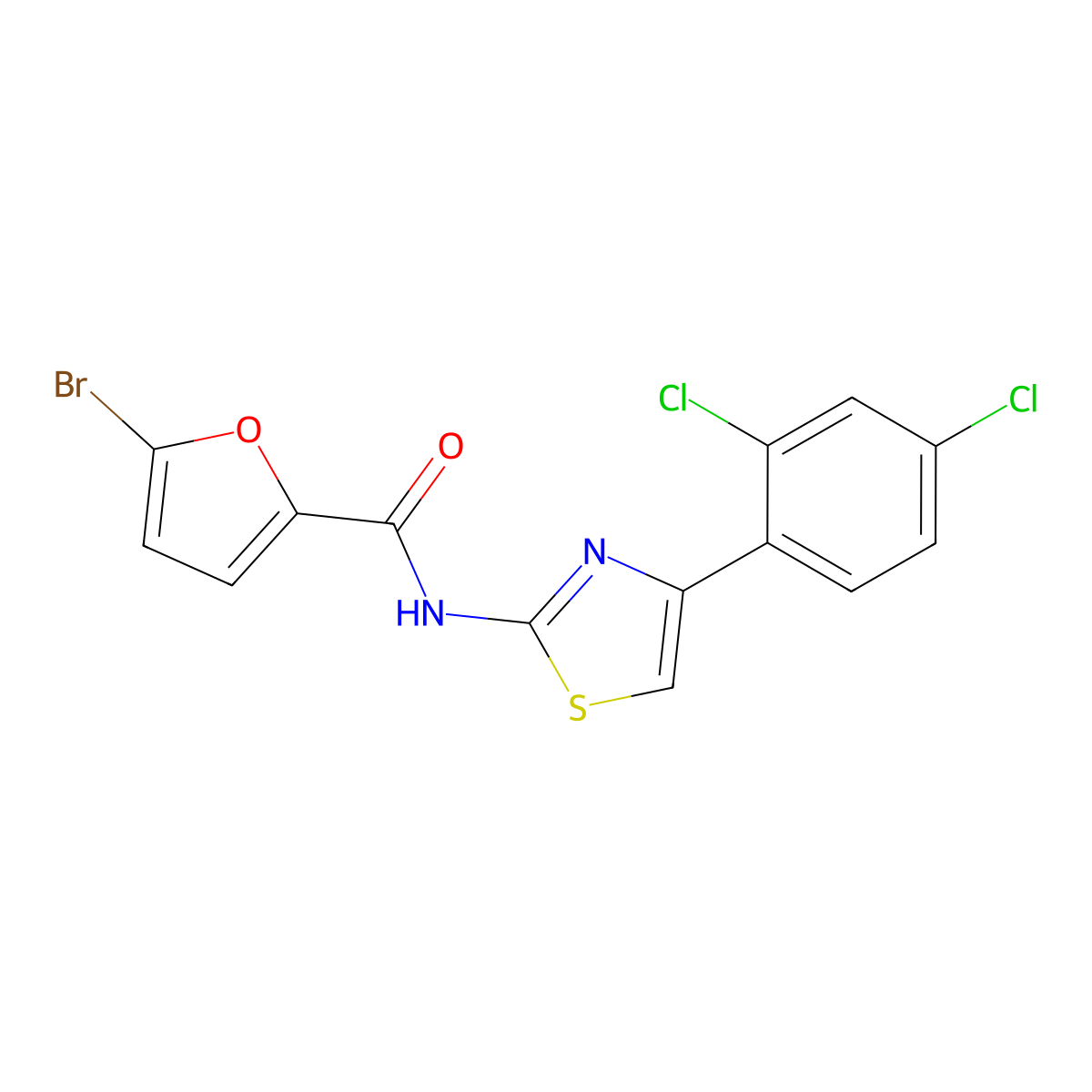 5-bromo-N-[4-(2,4-dichlorophenyl)-1,3-thiazol-2-yl]furan-2-carboxamide molecular structure, CAS 541522-84-3