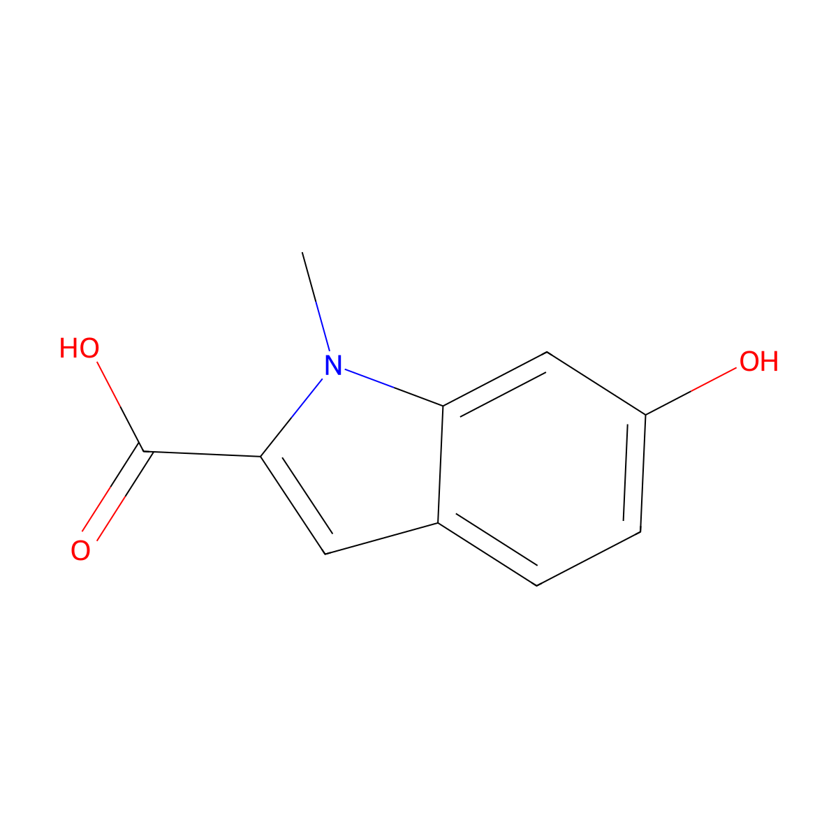6-Hydroxy-1-methyl-1H-indole-2-carboxylic acid molecular structure, CAS 541522-89-8