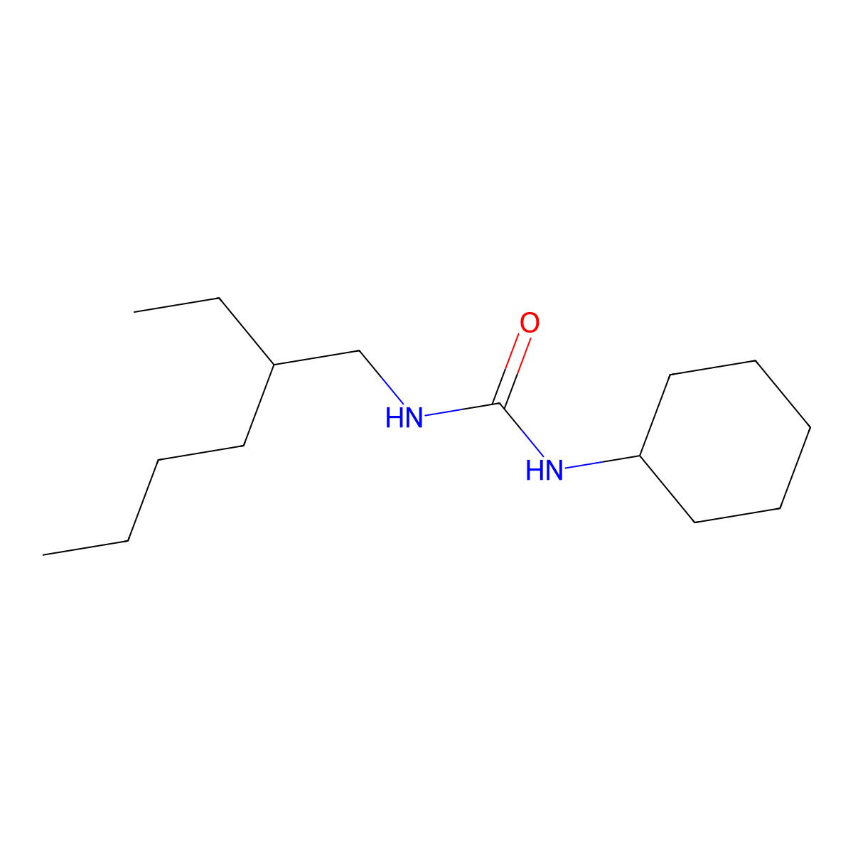 Ethylhexyl cyclohexyl urea molecular structure, CAS 541523-61-9