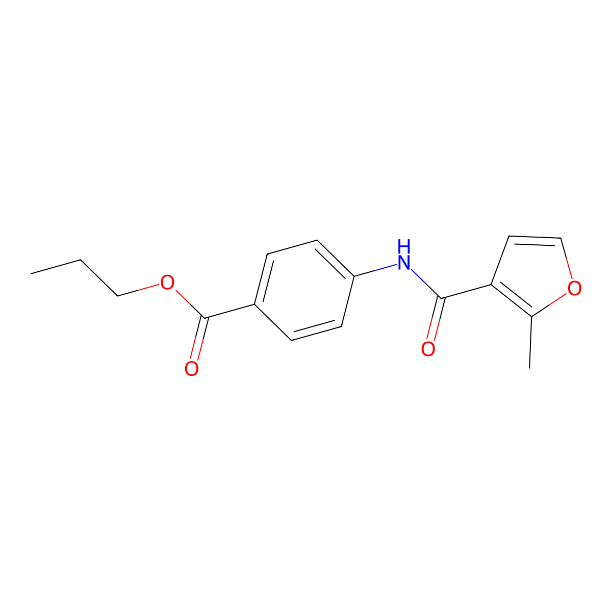 Propyl 4-[(2-methylfuran-3-carbonyl)amino]benzoate molecular structure, CAS 541523-91-5