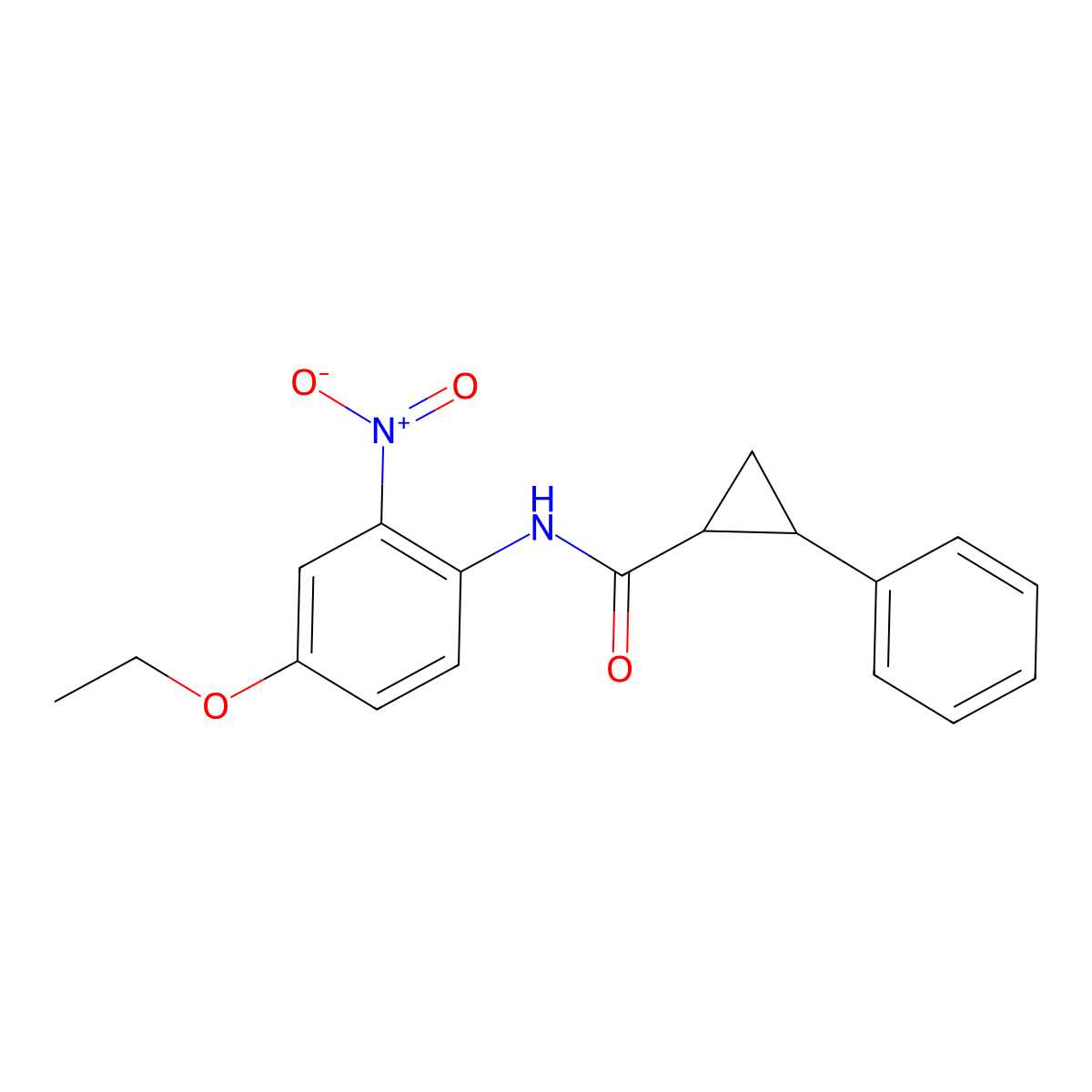 N-(4-ethoxy-2-nitrophenyl)-2-phenylcyclopropane-1-carboxamide molecular structure, CAS 541524-56-5