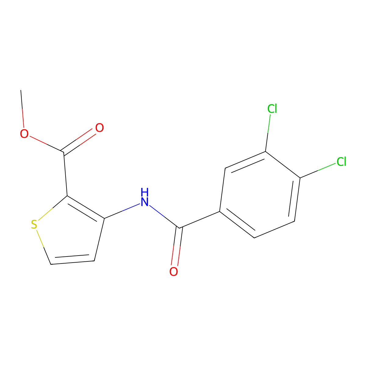 Methyl 3-[(3,4-dichlorobenzoyl)amino]-2-thiophenecarboxylate molecular structure, CAS 541526-98-1