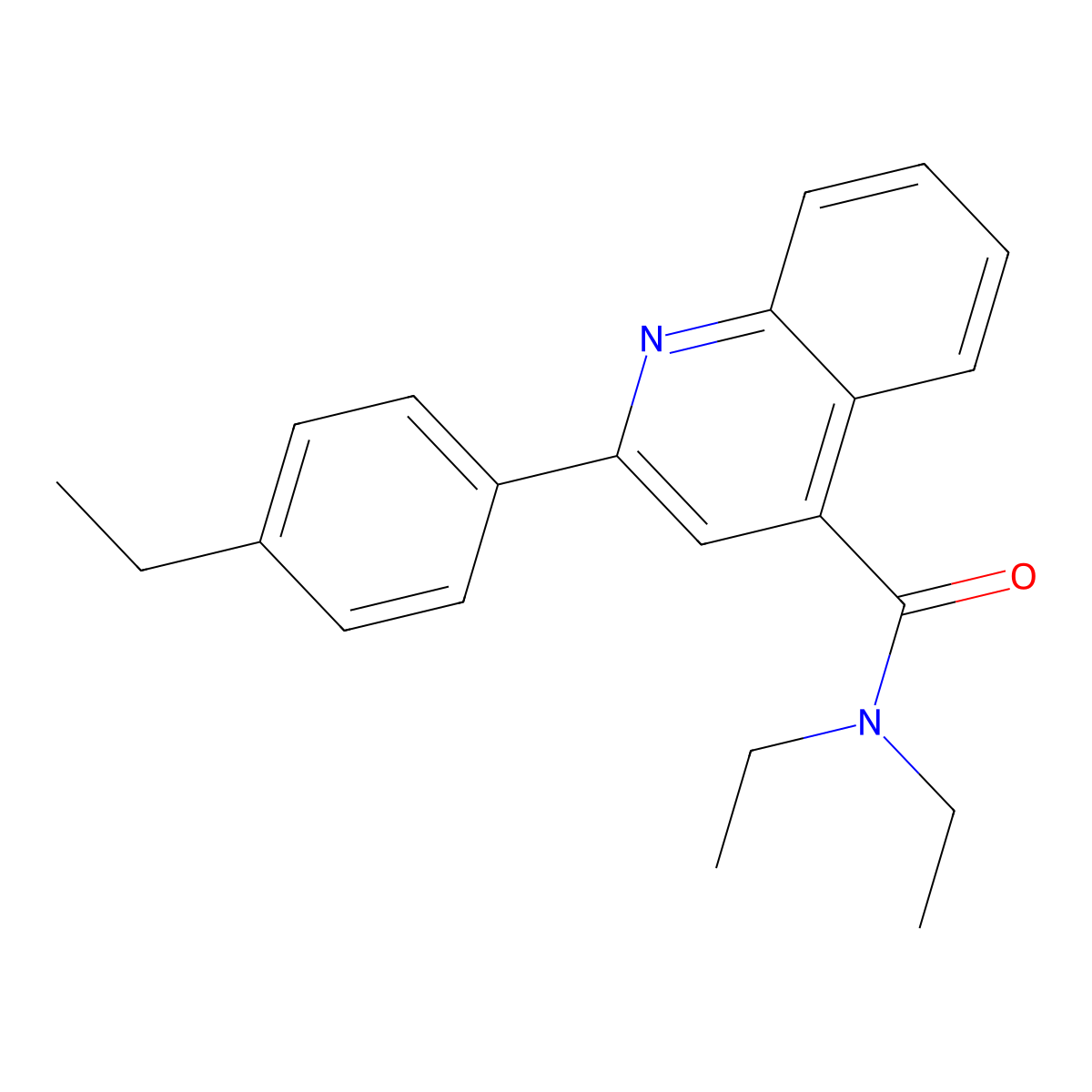 N,N-diethyl-2-(4-ethylphenyl)quinoline-4-carboxamide molecular structure, CAS 541527-10-0