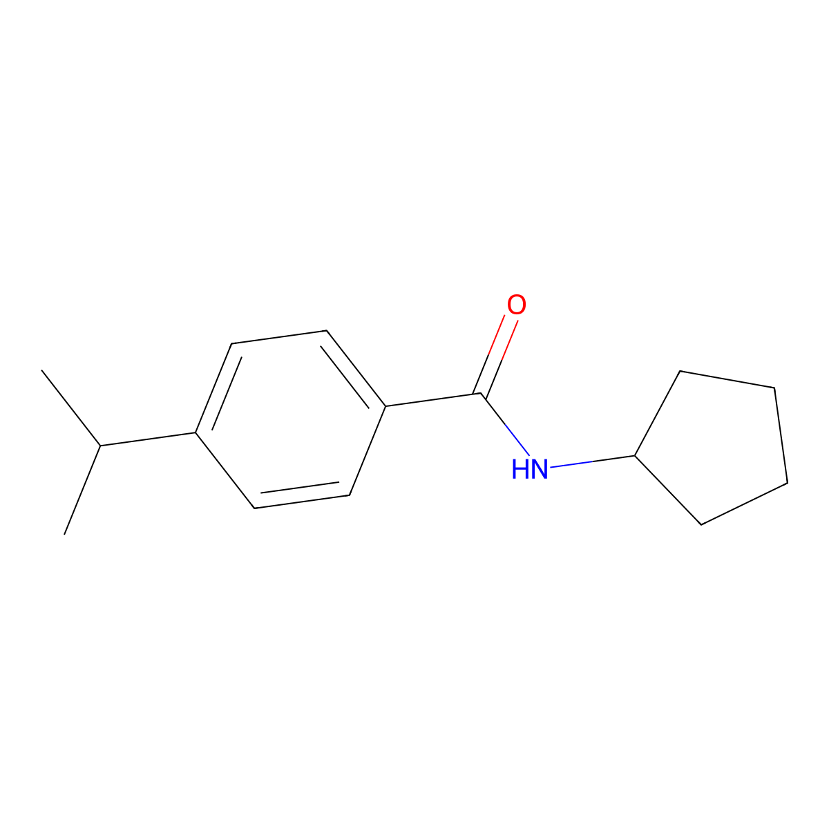 N-cyclopentyl-4-(propan-2-yl)benzamide molecular structure, CAS 541527-19-9