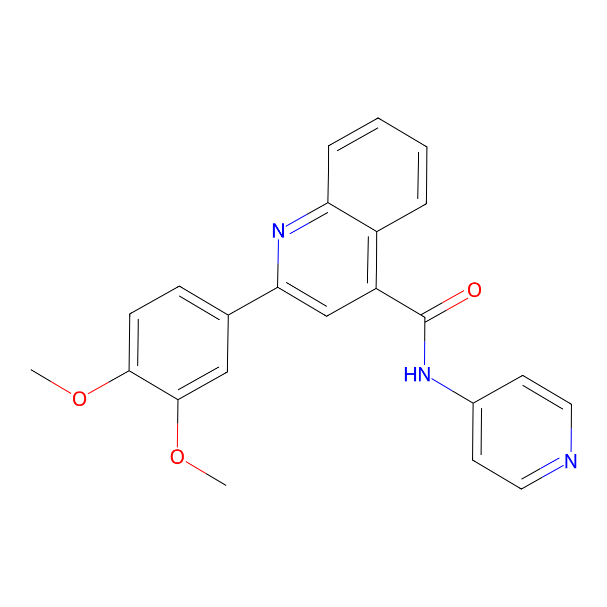 2-(3,4-dimethoxyphenyl)-N-(pyridin-4-yl)quinoline-4-carboxamide molecular structure, CAS 541528-89-6