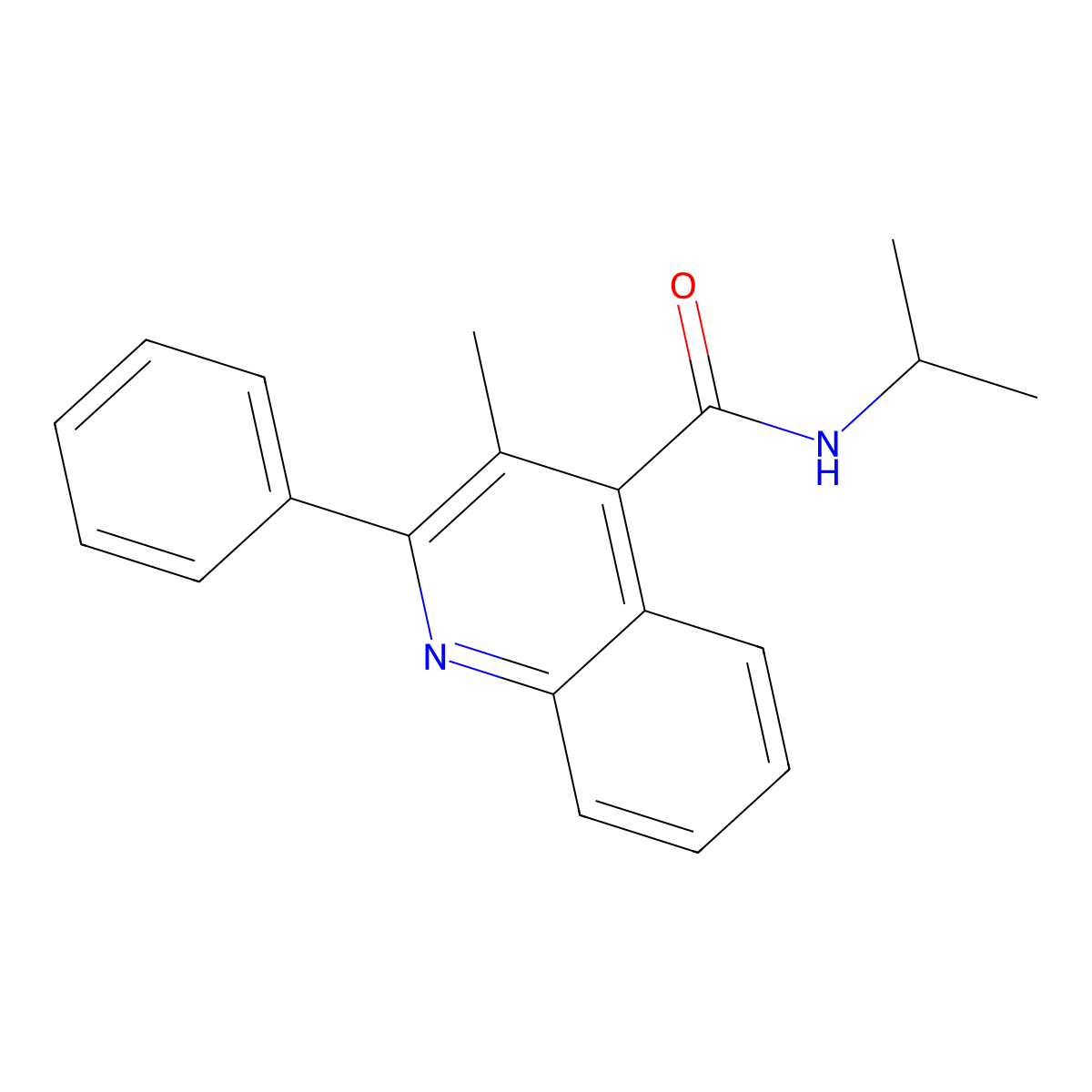 3-methyl-2-phenyl-N-propan-2-ylquinoline-4-carboxamide molecular structure, CAS 541529-27-5