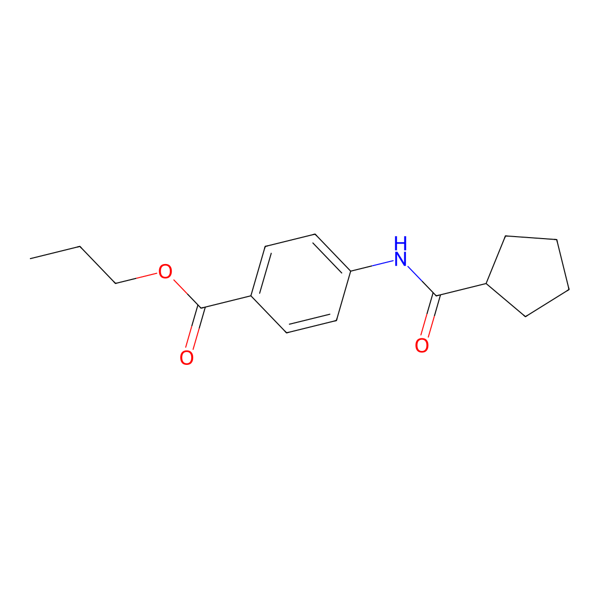 Propyl 4-(cyclopentanecarbonylamino)benzoate molecular structure, CAS 541529-54-8