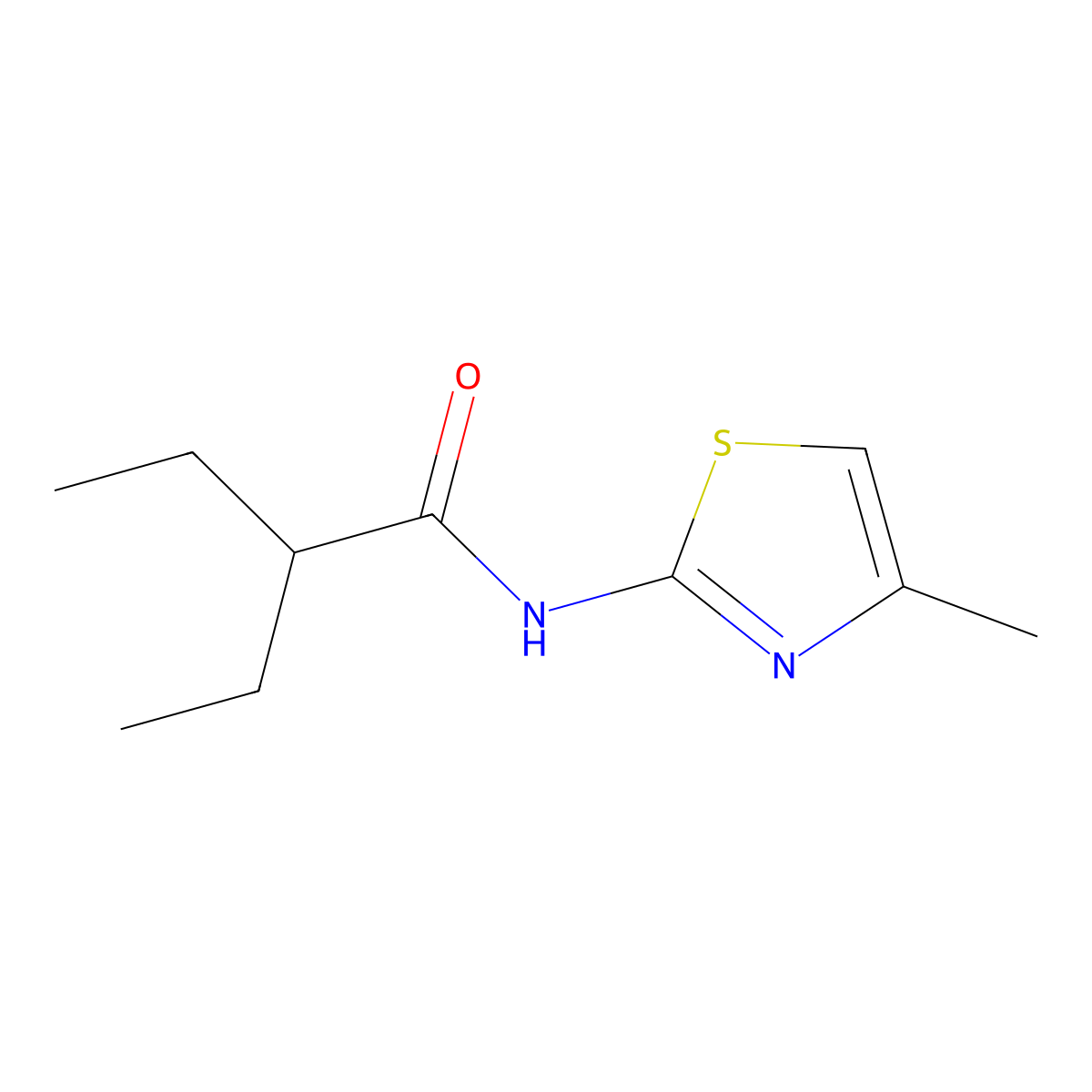 2-ethyl-N-(4-methyl-1,3-thiazol-2-yl)butanamide molecular structure, CAS 541529-66-2