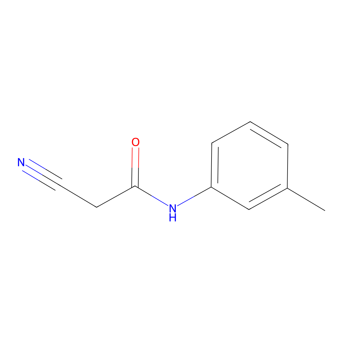 2-cyano-N-(3-methylphenyl)acetamide molecular structure, CAS 54153-19-4